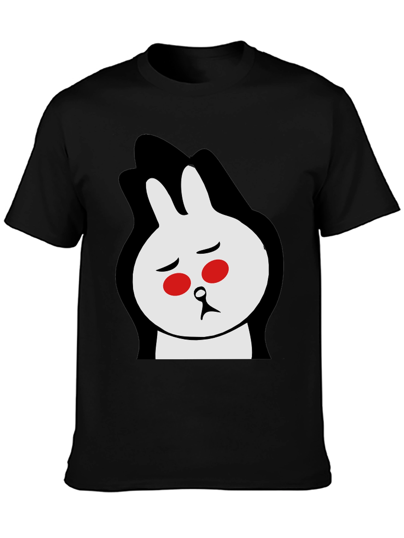 Sad Bunny Graphic Tee - Black Cotton Blend