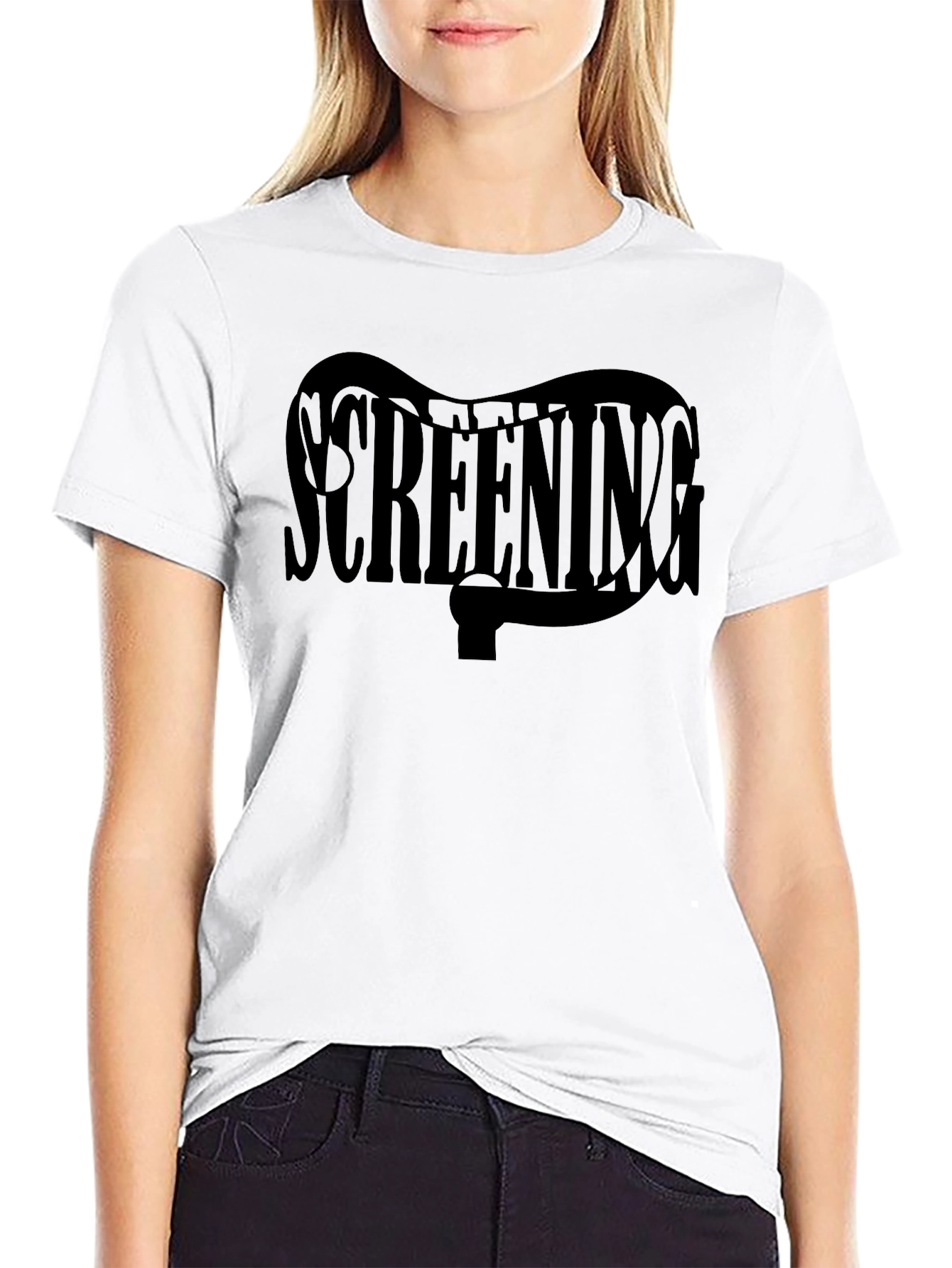 Screening Graphic Black T-Shirt