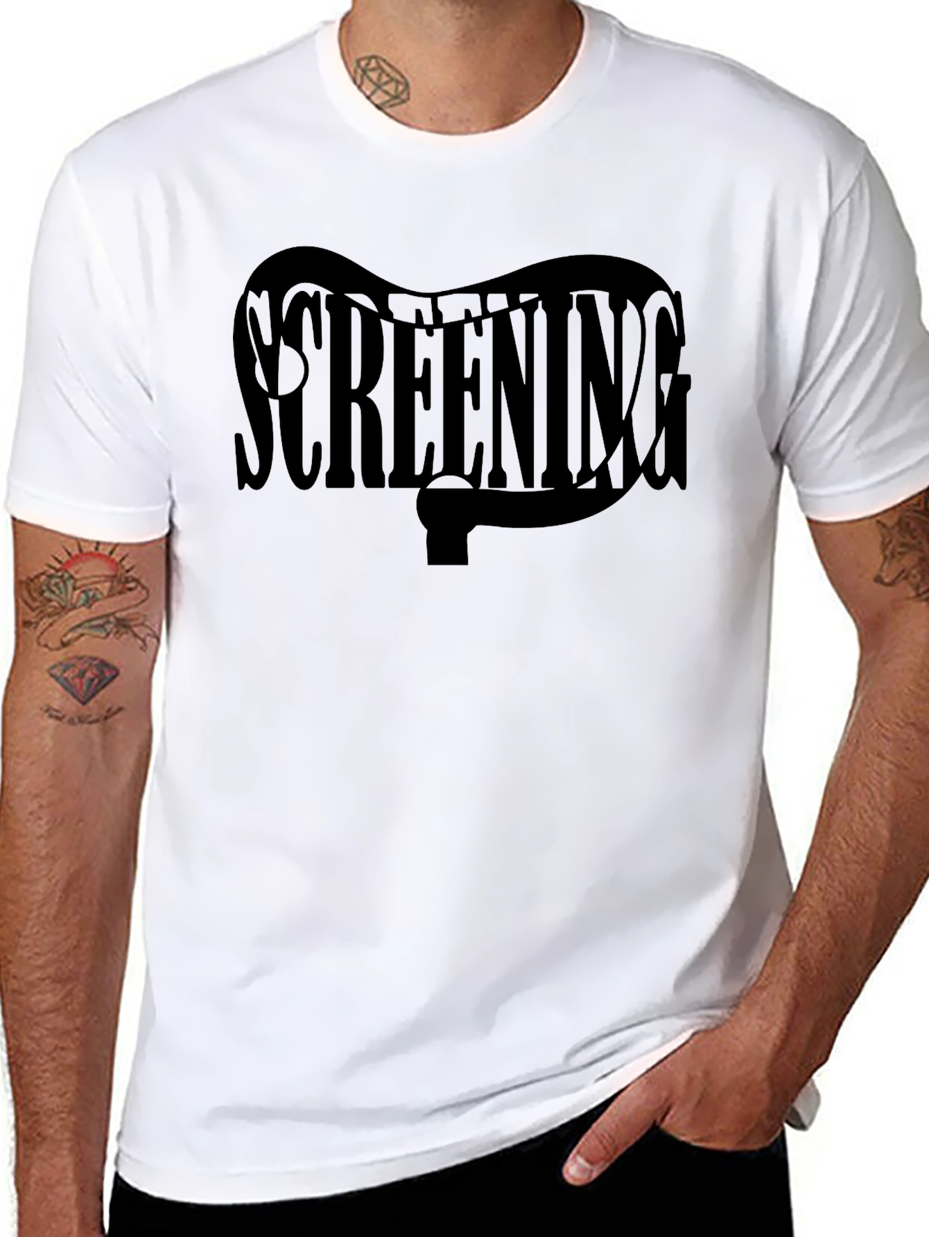 Screening Graphic Black T-Shirt