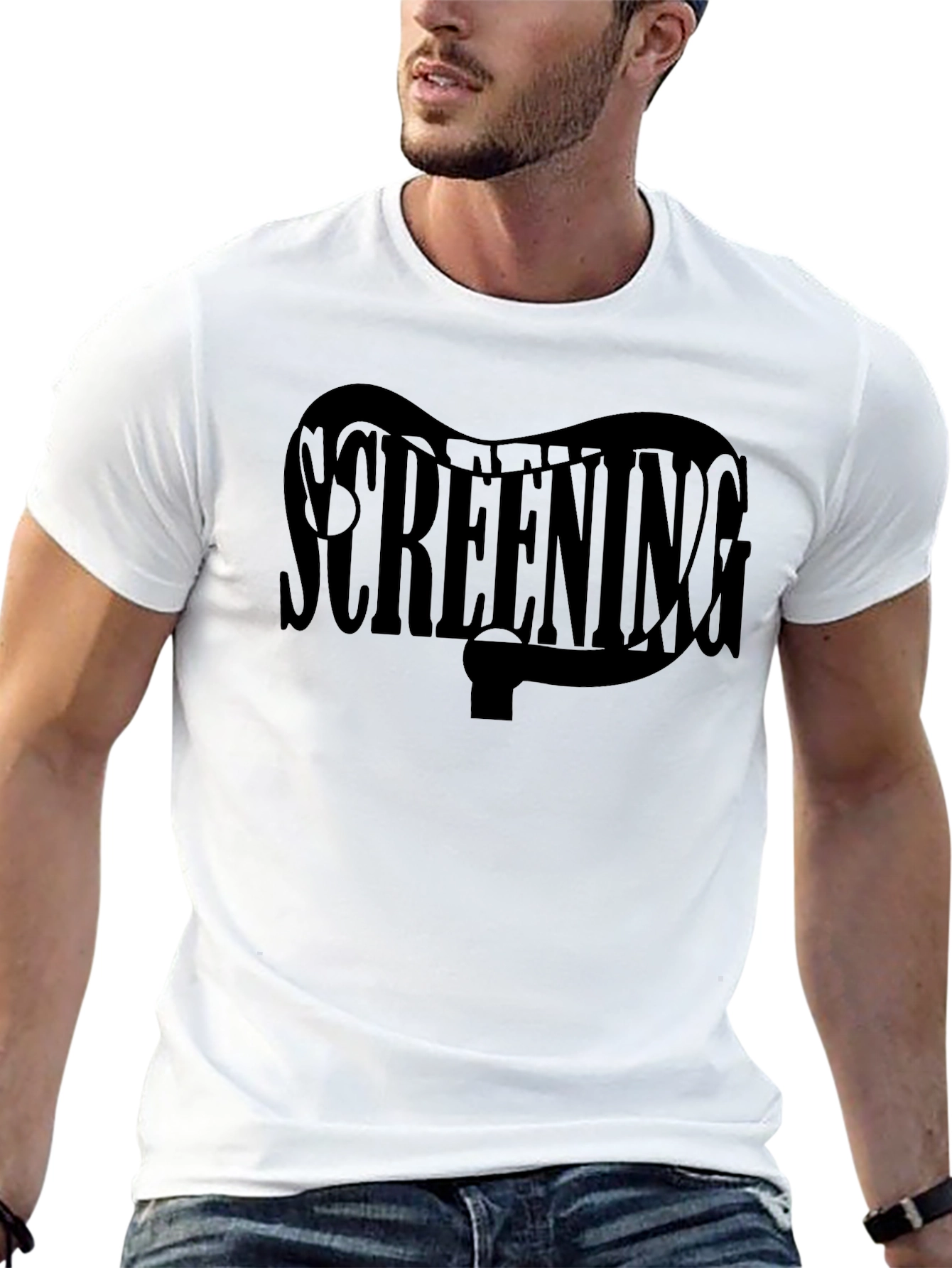 Screening Graphic Black T-Shirt