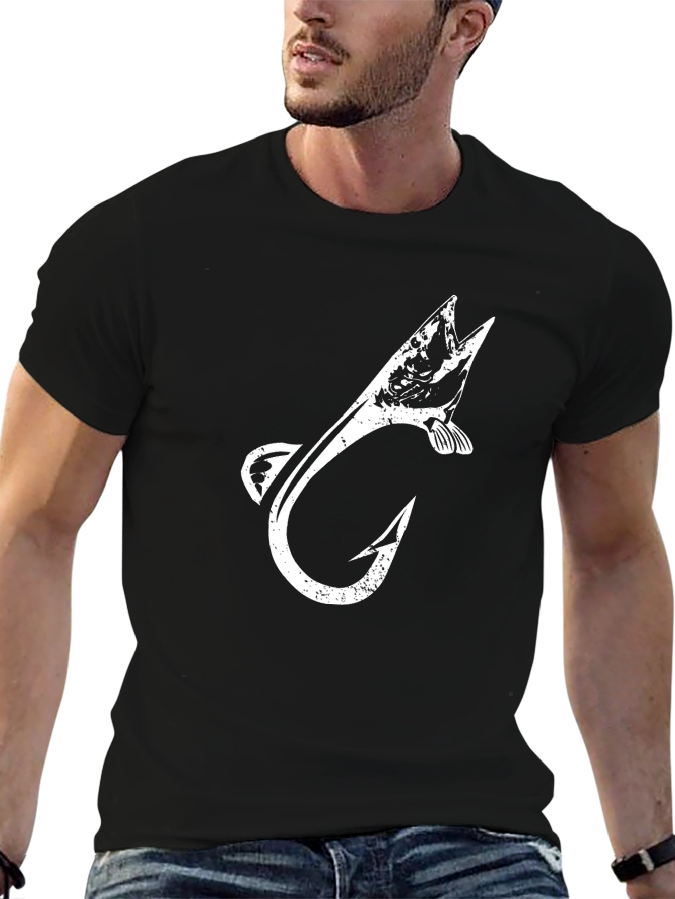 Fish Hook Graphic Tee - Stylish Fisherman T-Shirt