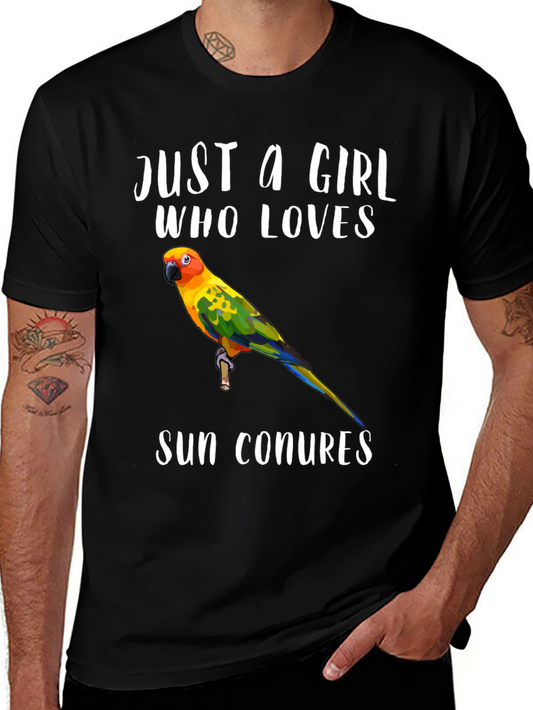 Sun Conures Lover T-Shirt - Just A Girl Who Loves Sun Conures