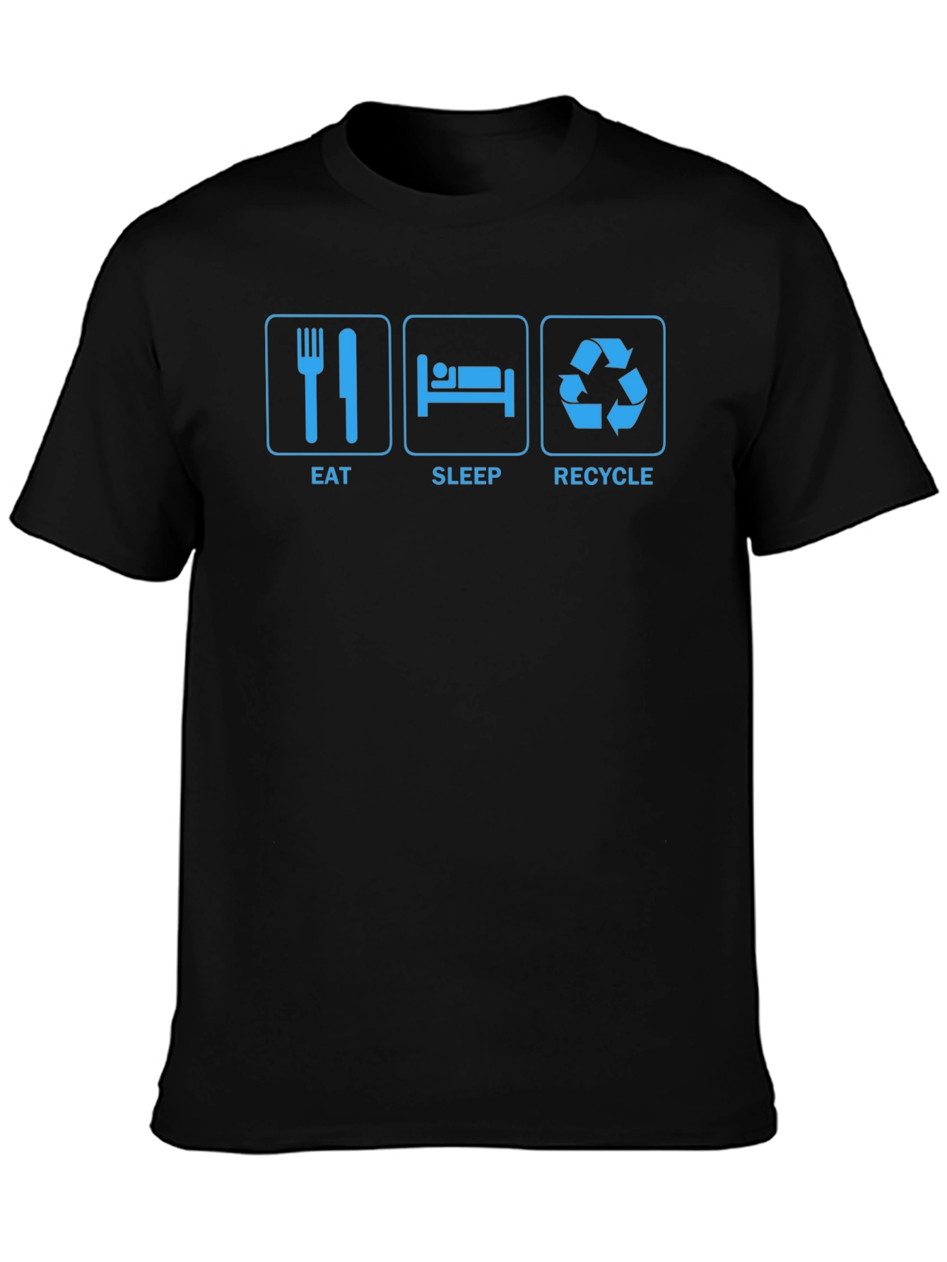 Eat Sleep Recycle Graphic T-Shirt - Black