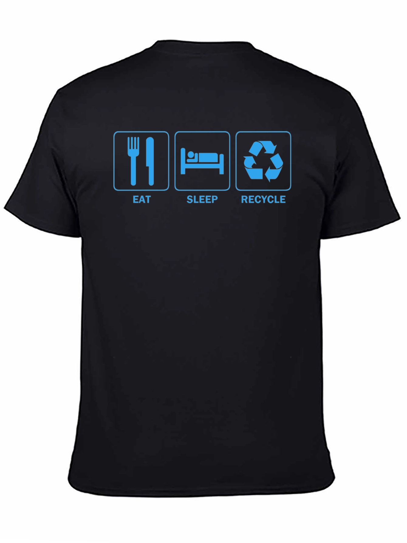 Eat Sleep Recycle Graphic T-Shirt - Black