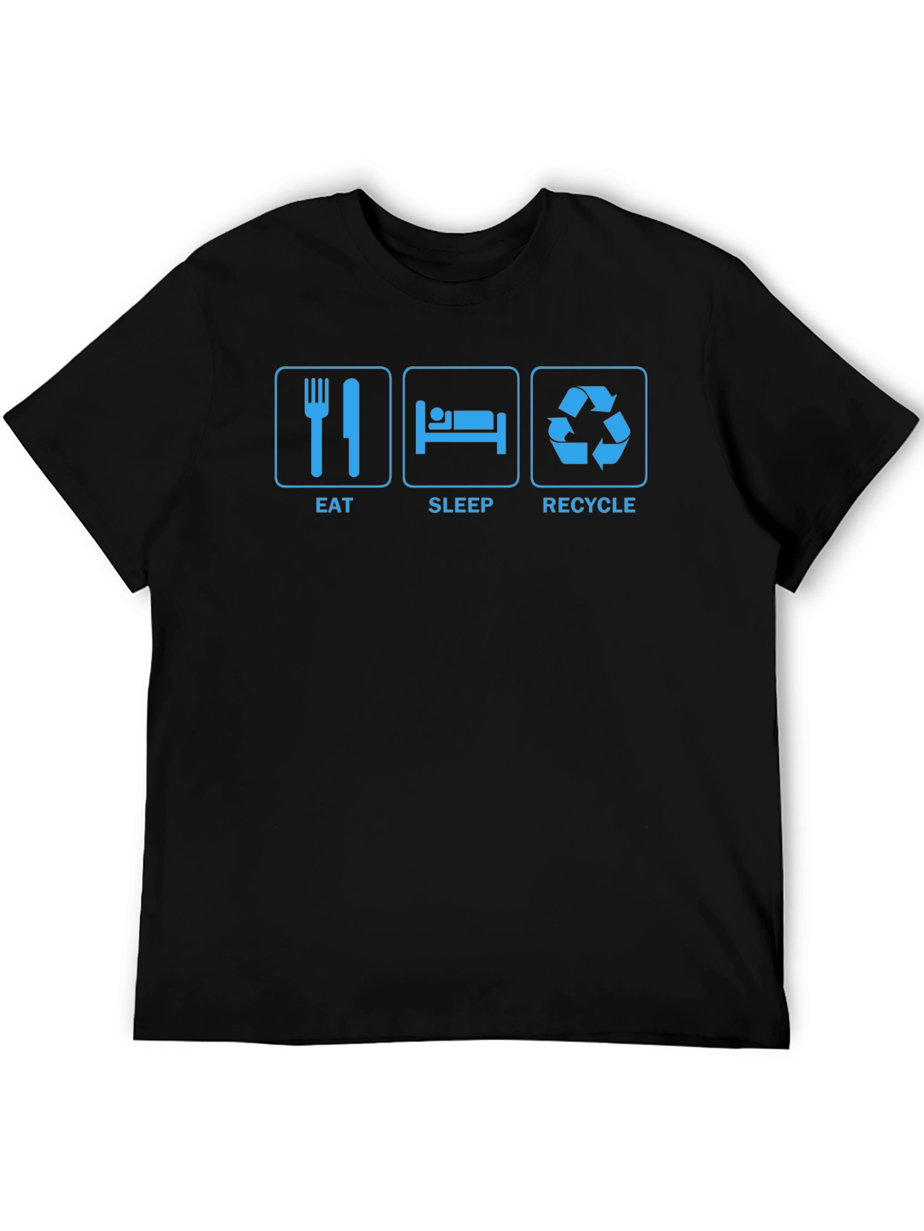Eat Sleep Recycle Graphic T-Shirt - Black