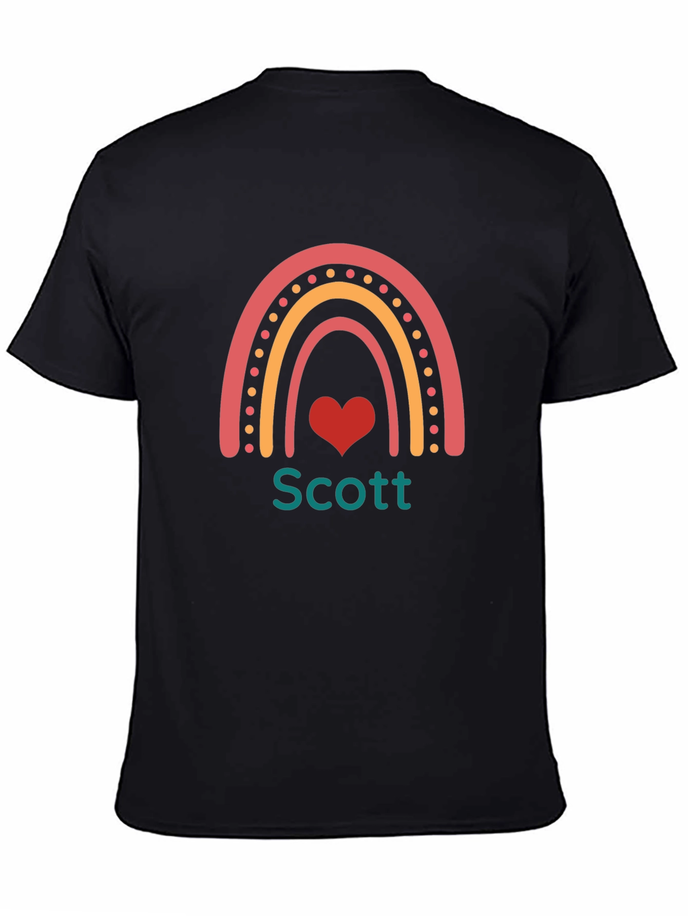 Personalized Rainbow Heart T-Shirt - Scott