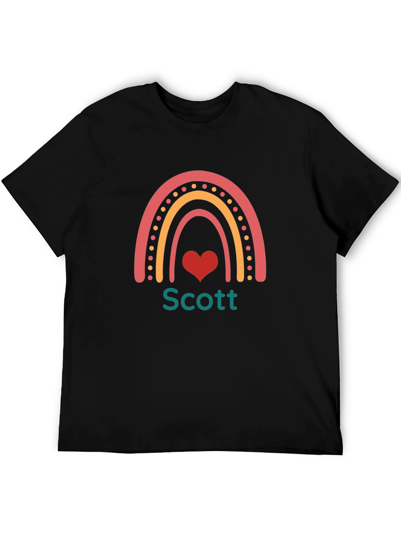 Personalized Rainbow Heart T-Shirt - Scott