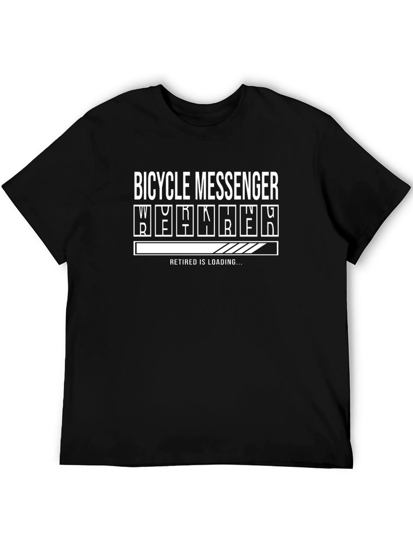 Bicycle Messenger Retired Loading Funny Black T-Shirt