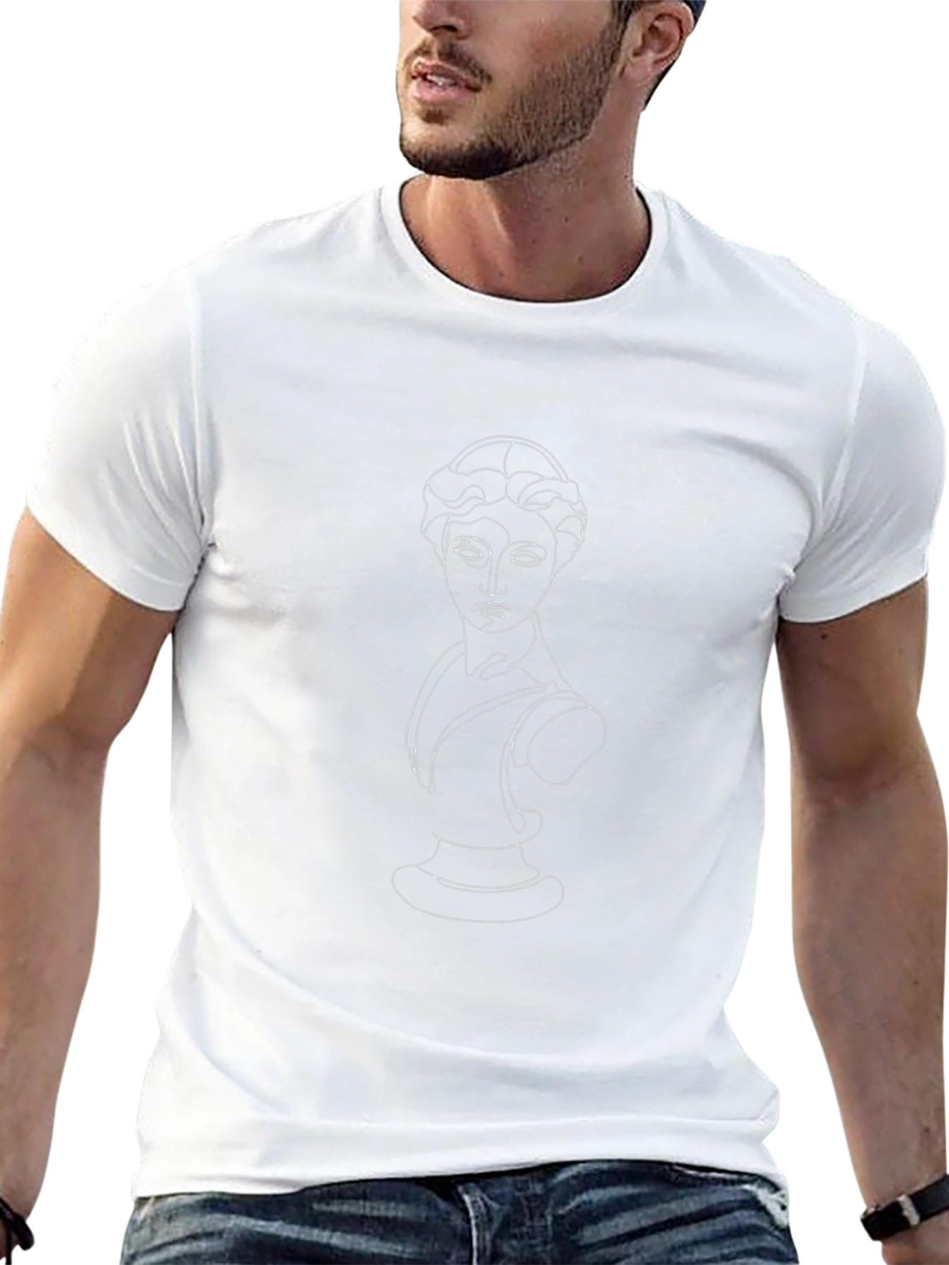 Minimalist Statue T-Shirt - Black