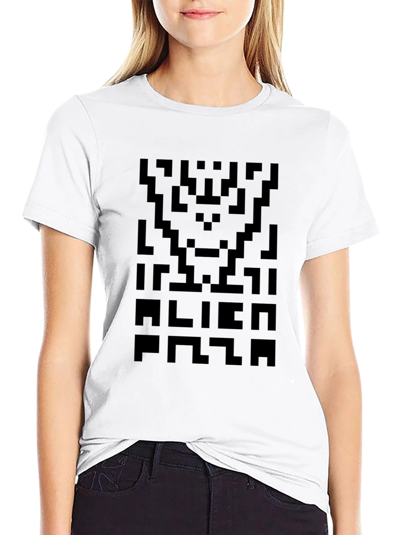 Pixel Alien Plaza Black T-Shirt