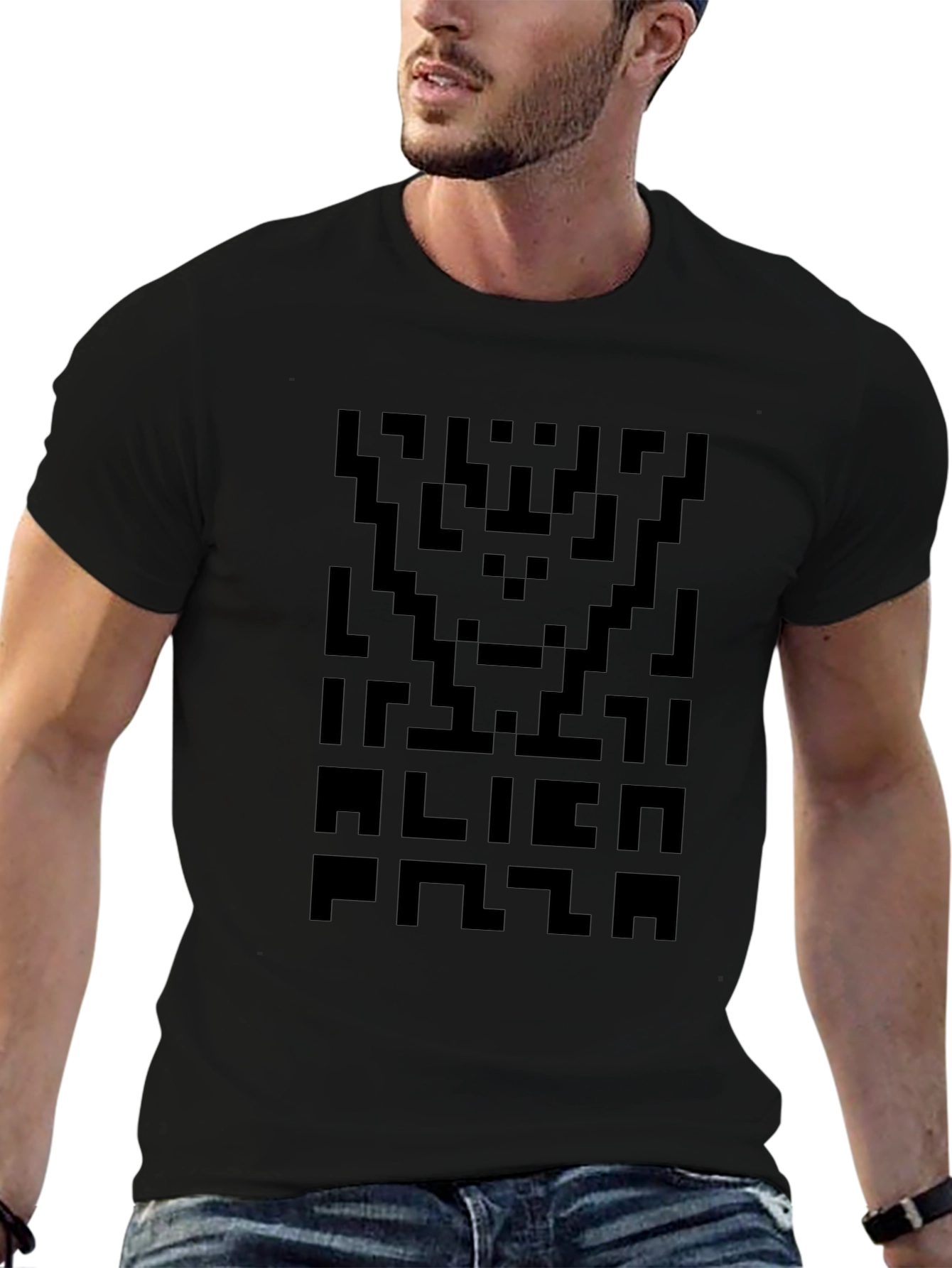 Pixel Alien Plaza Black T-Shirt