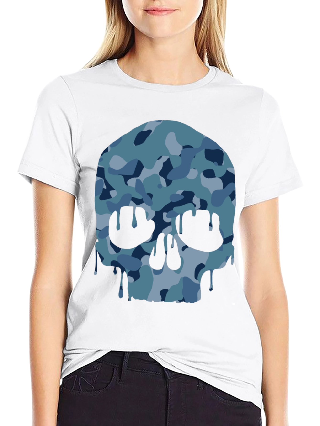 Camo Skull Graphic T-Shirt - Modern Style