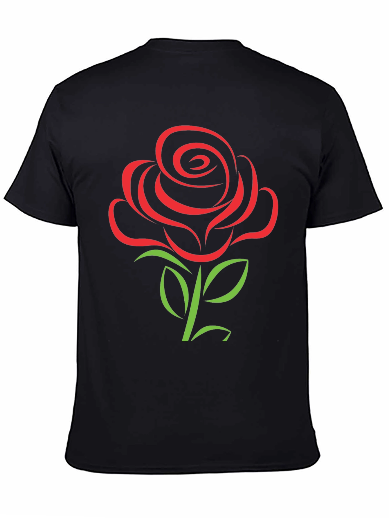 Rose Graphic Tee - Black Short Sleeve T-Shirt