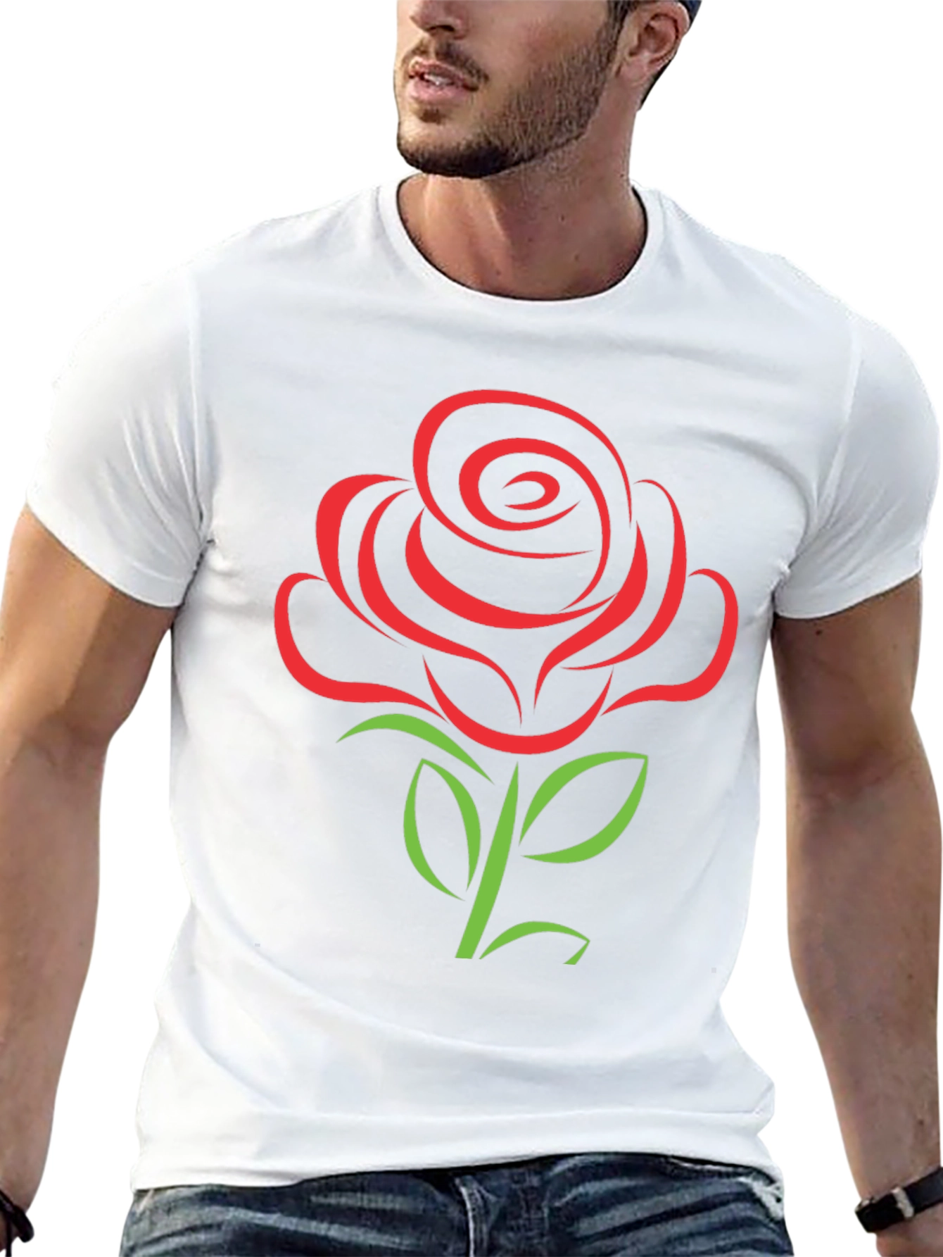 Rose Graphic Tee - Black Short Sleeve T-Shirt