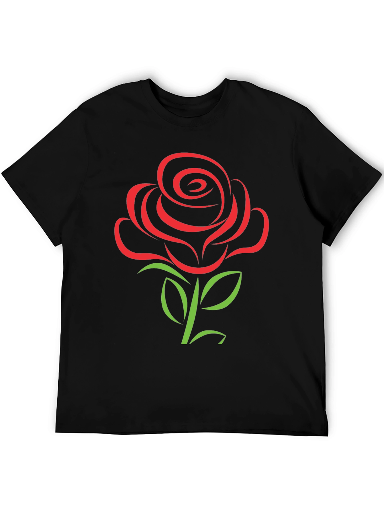 Rose Graphic Tee - Black Short Sleeve T-Shirt