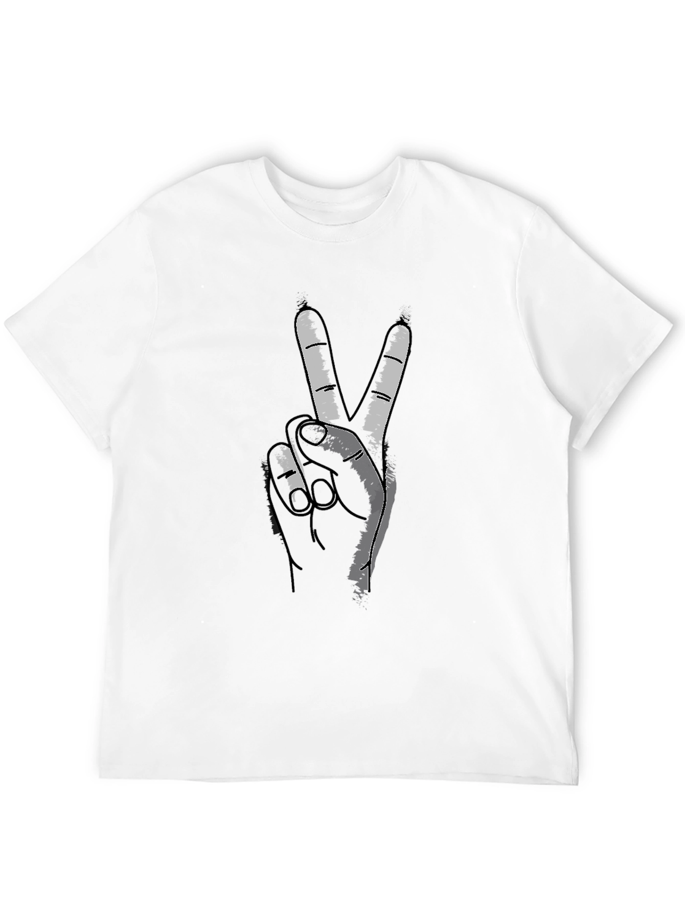 Peace Sign Hand Graphic T-Shirt - Casual Comfort