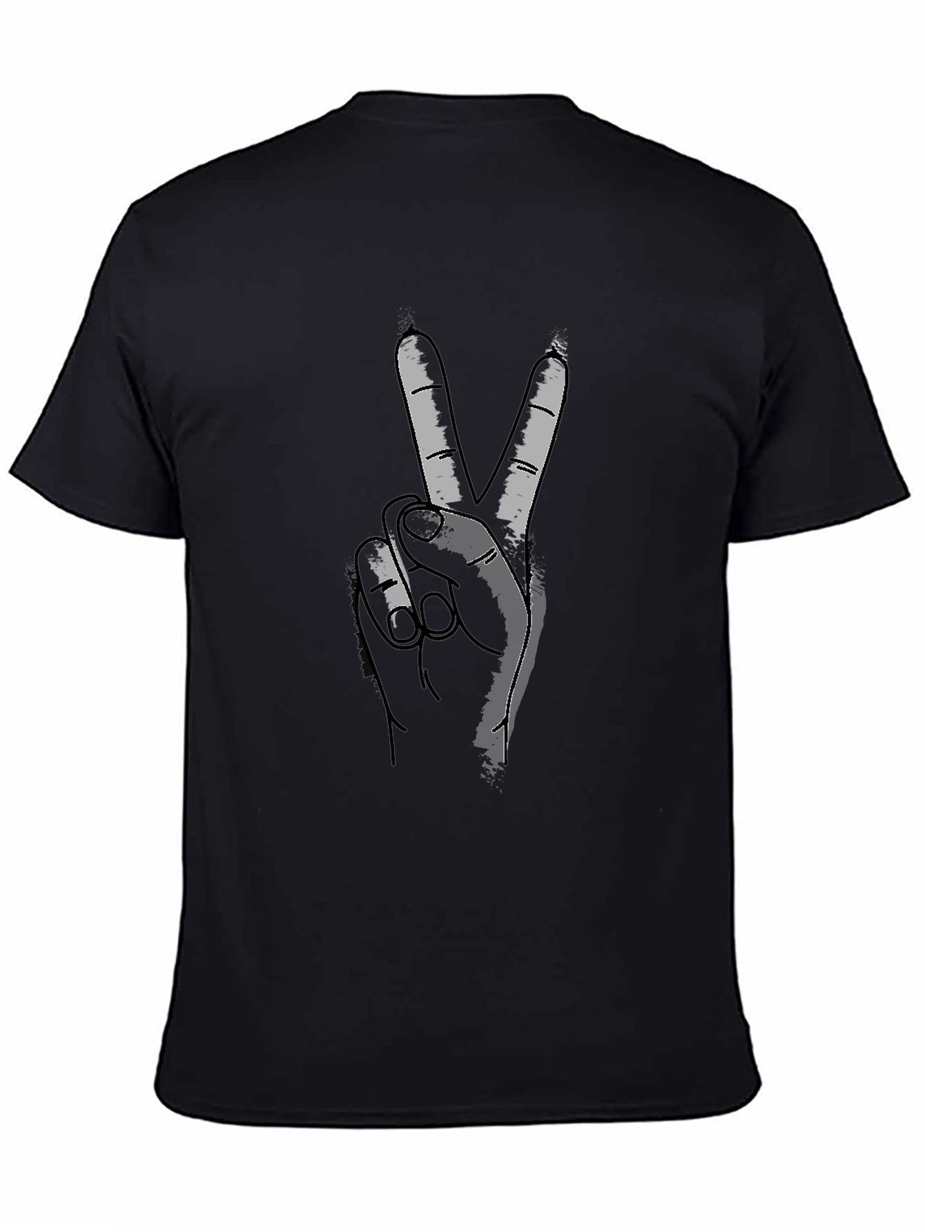 Peace Sign Hand Graphic T-Shirt - Casual Comfort