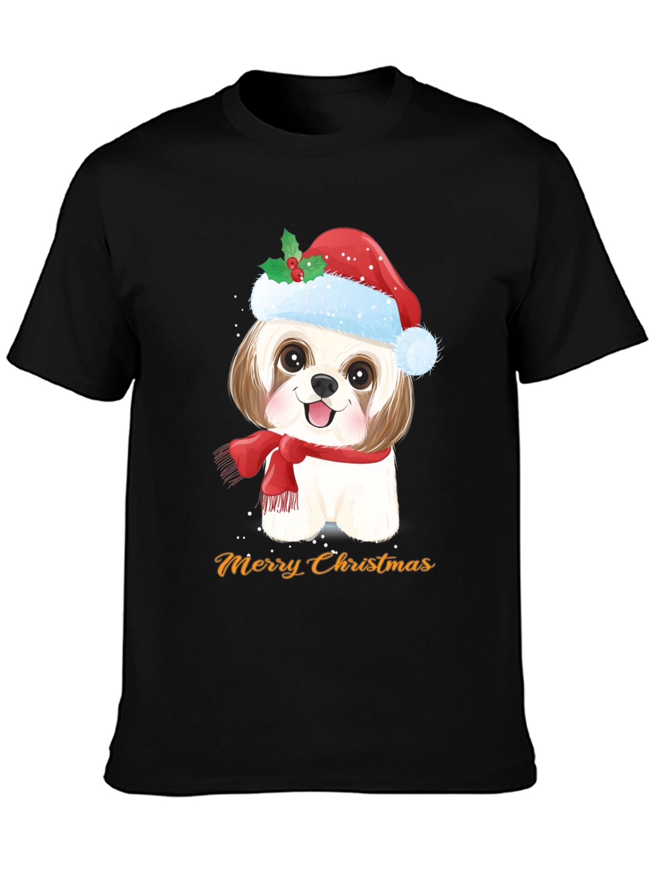 Festive Dog Merry Christmas T-Shirt
