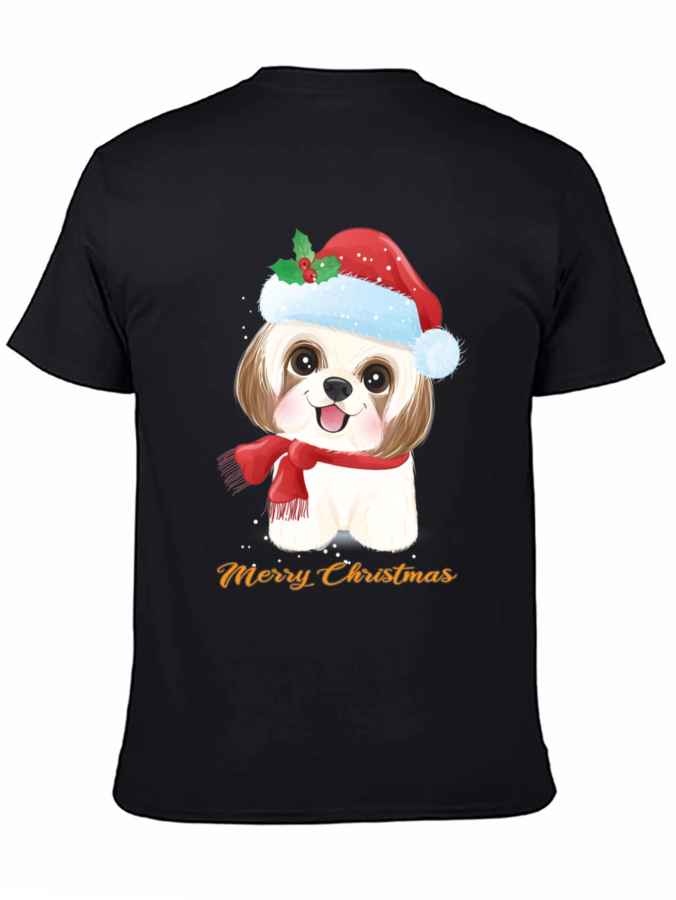 Festive Dog Merry Christmas T-Shirt