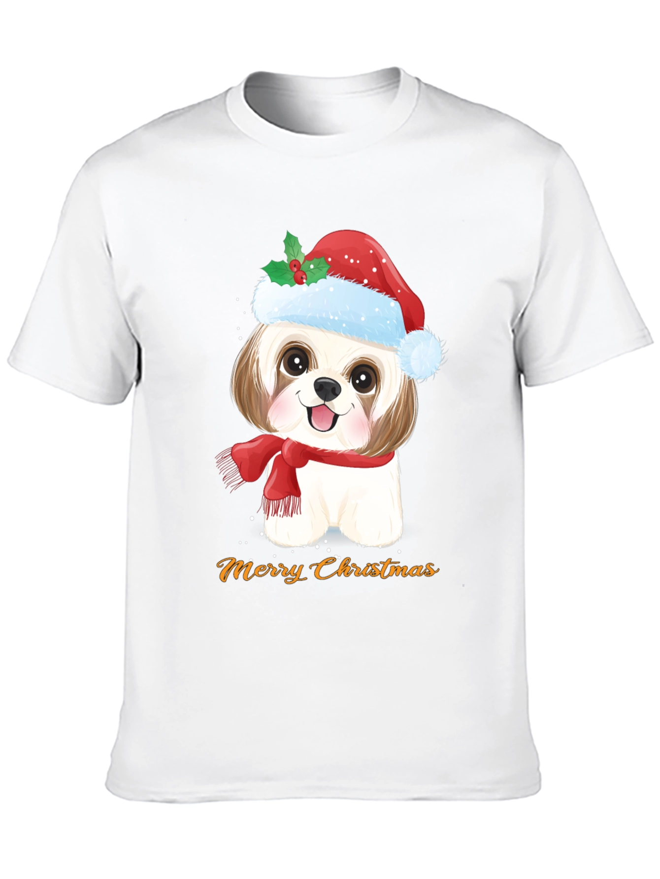 Festive Dog Merry Christmas T-Shirt