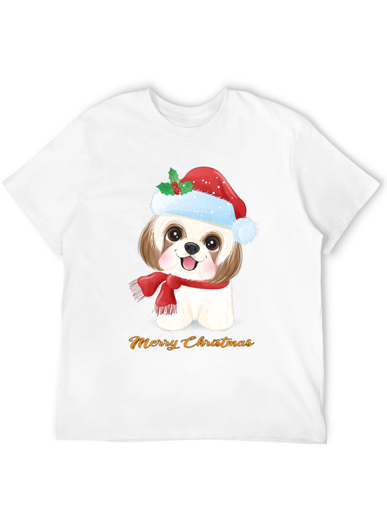 Festive Dog Merry Christmas T-Shirt