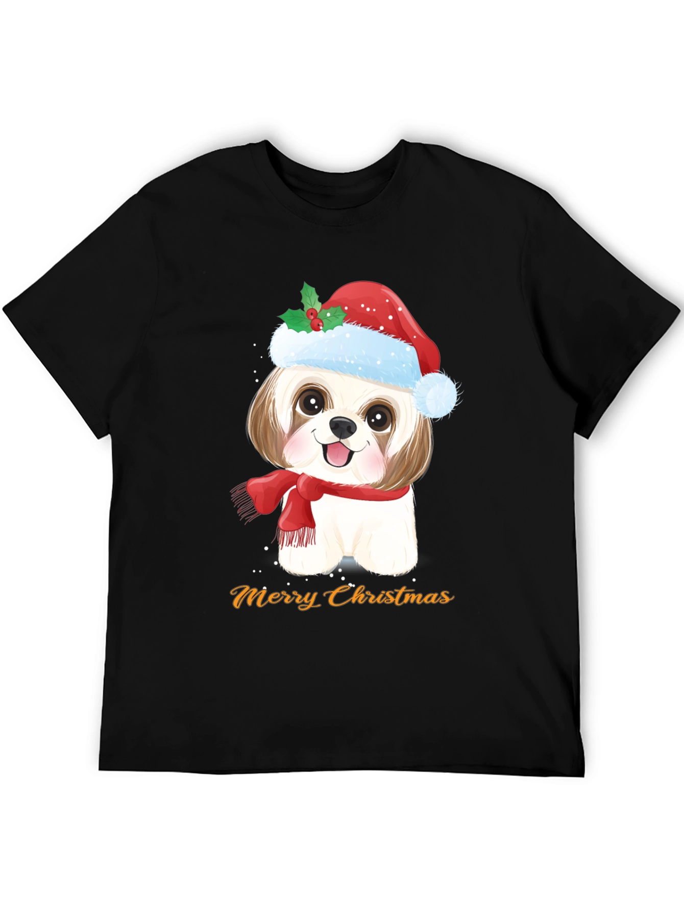 Festive Dog Merry Christmas T-Shirt