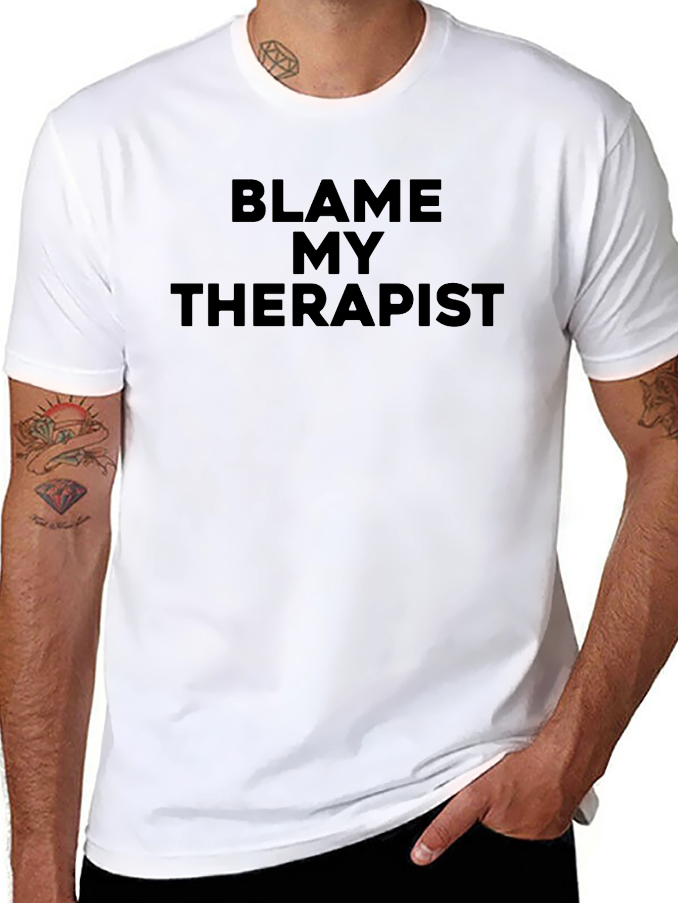 Blame My Therapist Black Graphic T-Shirt