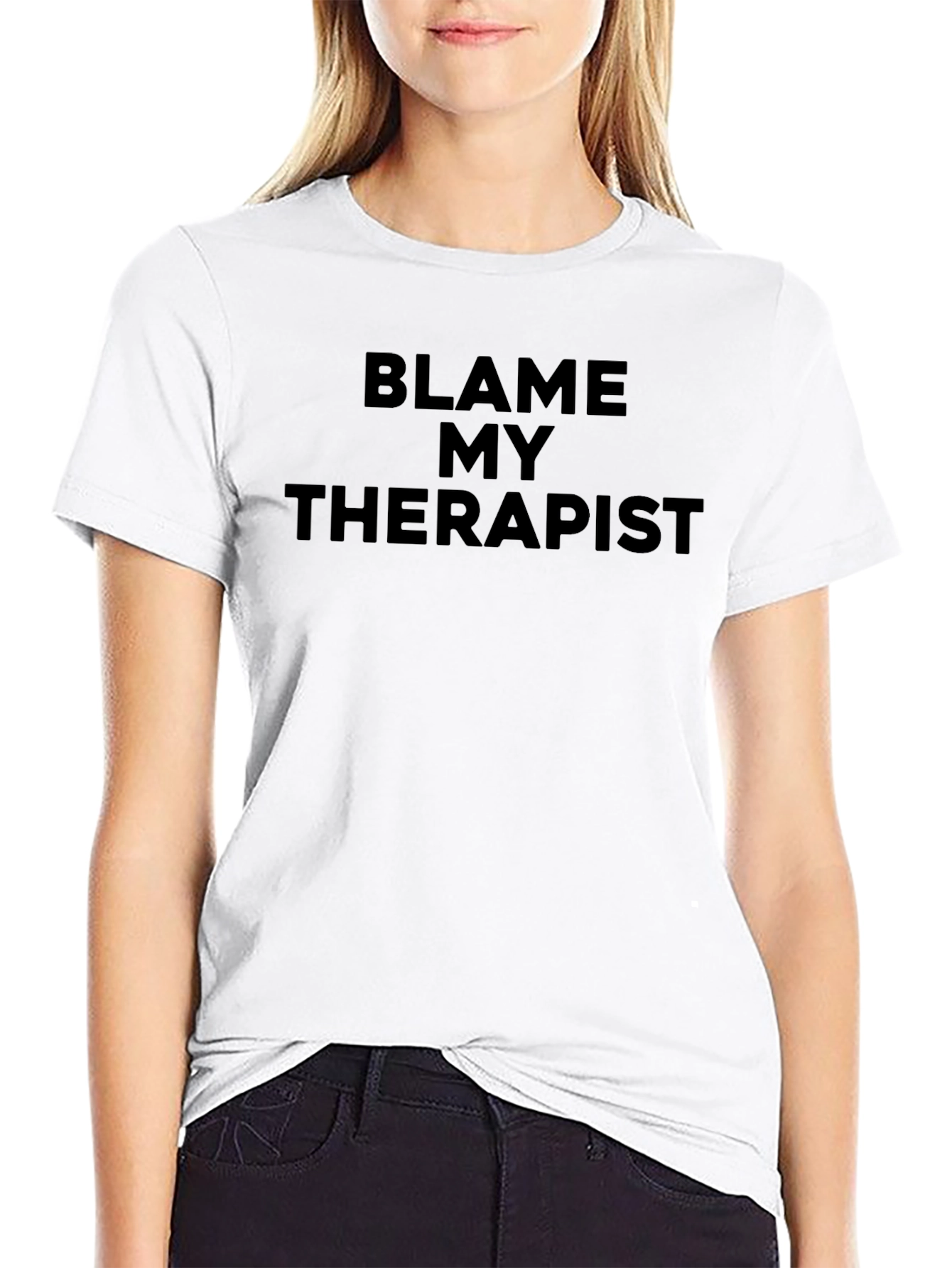 Blame My Therapist Black Graphic T-Shirt