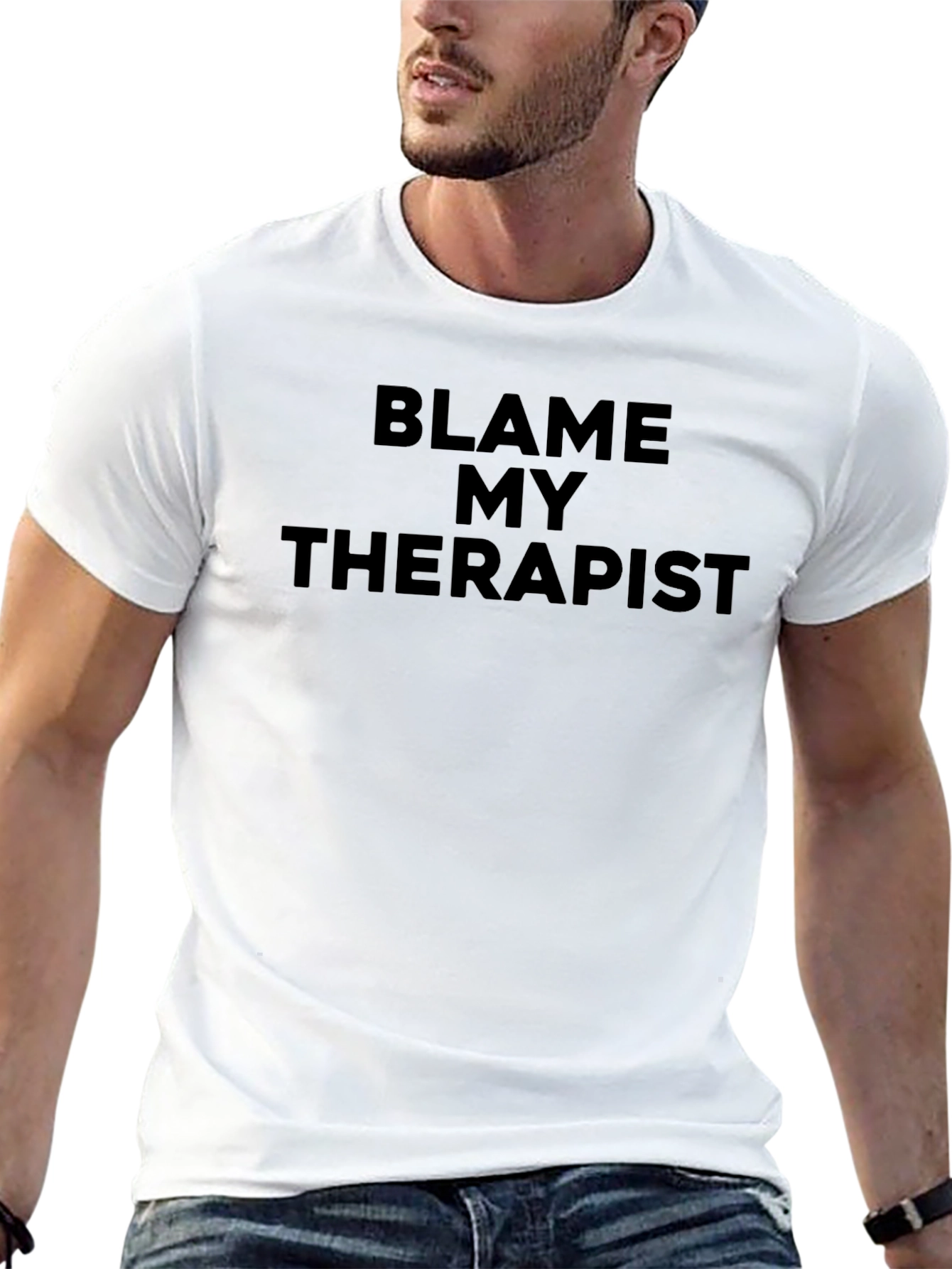 Blame My Therapist Black Graphic T-Shirt