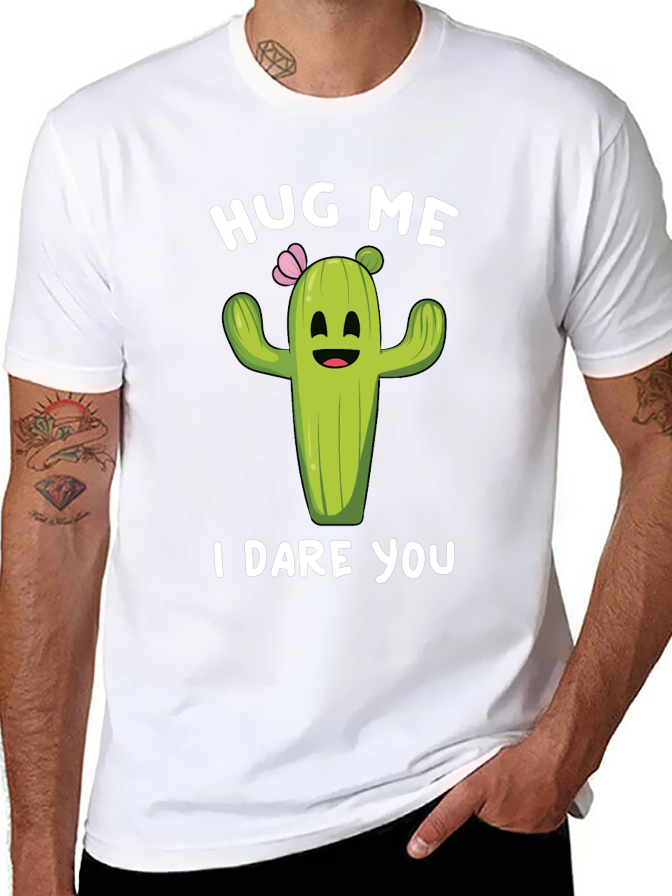 Hug Me Cactus Graphic Tee - Funny Unisex Shirt