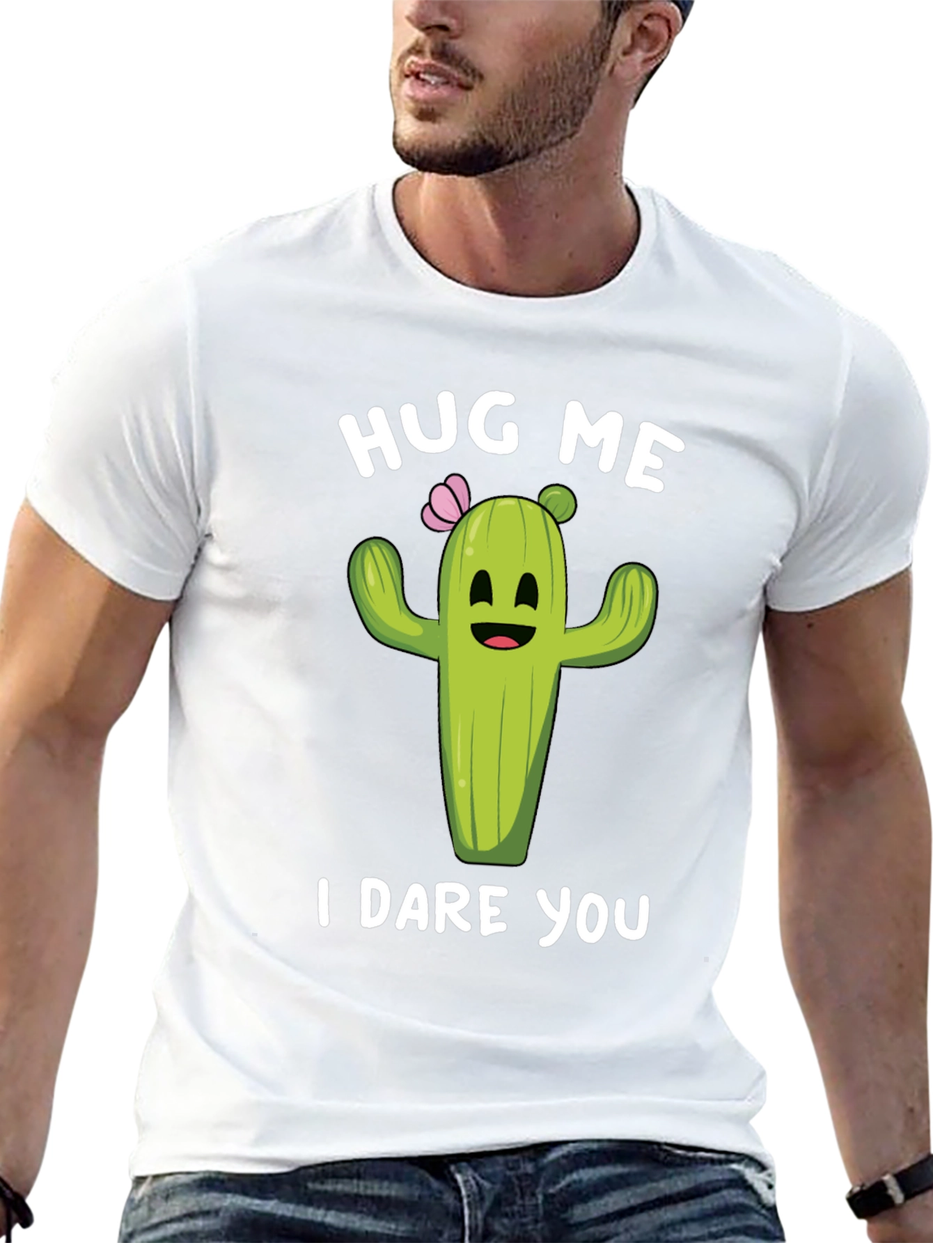 Hug Me Cactus Graphic Tee - Funny Unisex Shirt