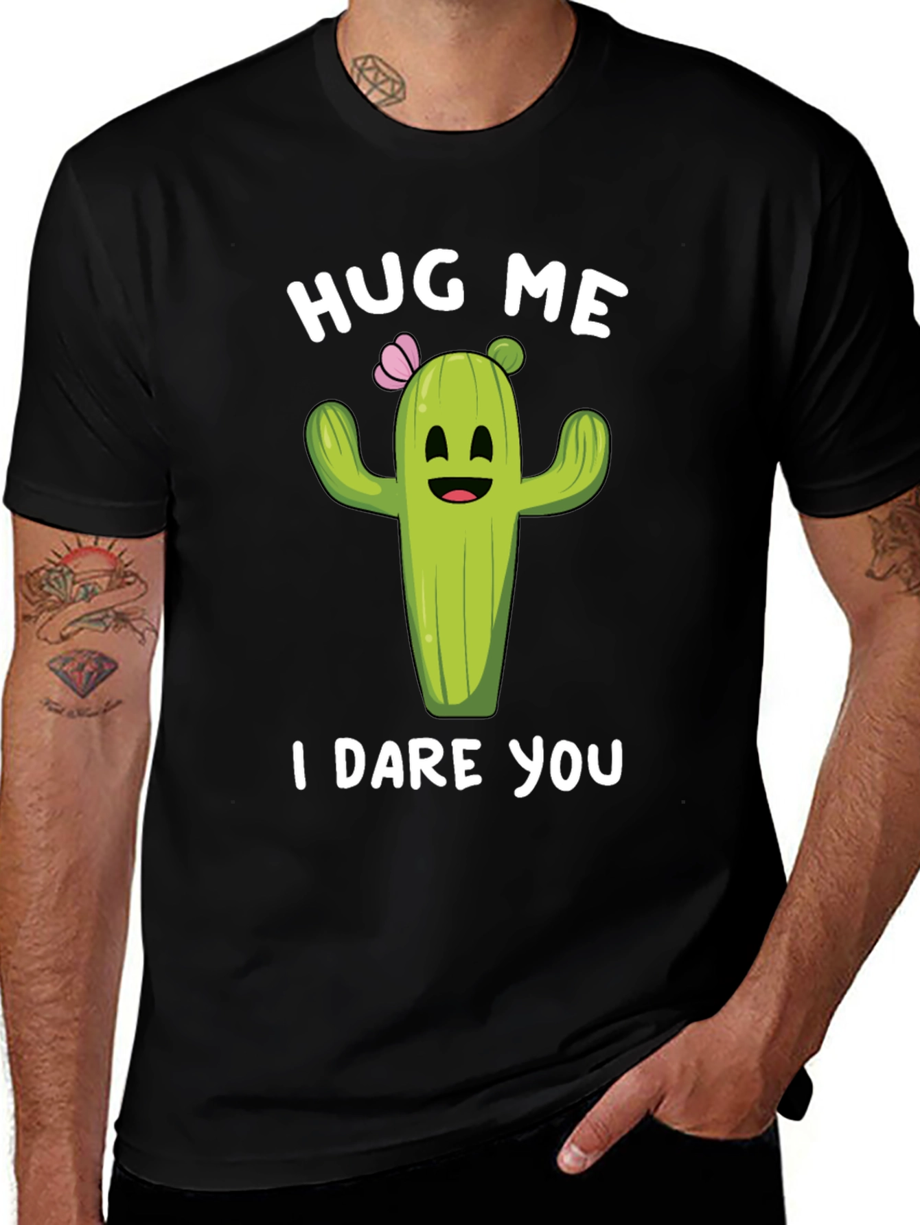 Hug Me Cactus Graphic Tee - Funny Unisex Shirt