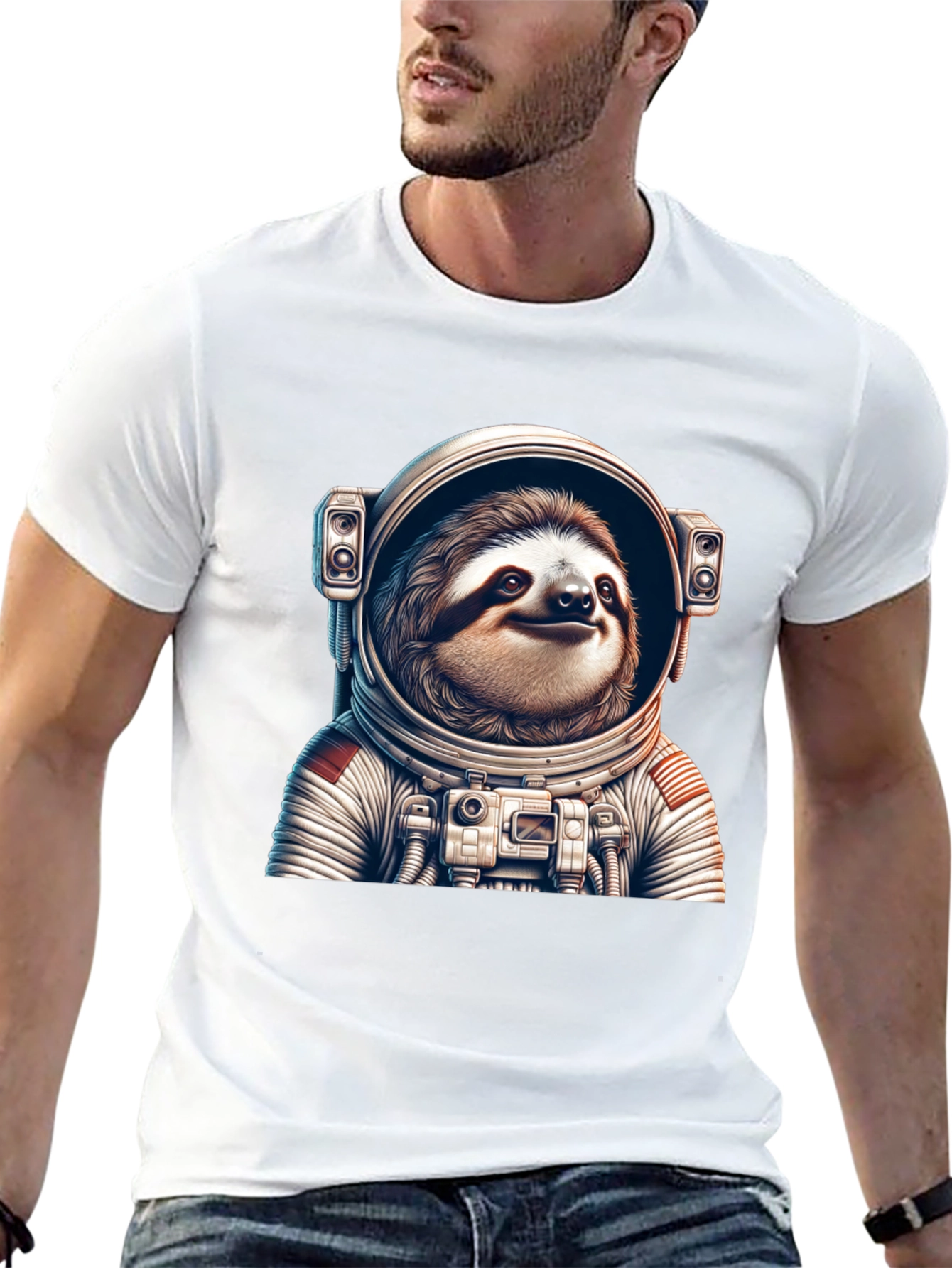 Sloth Astronaut Graphic T-Shirt - Space Explorer