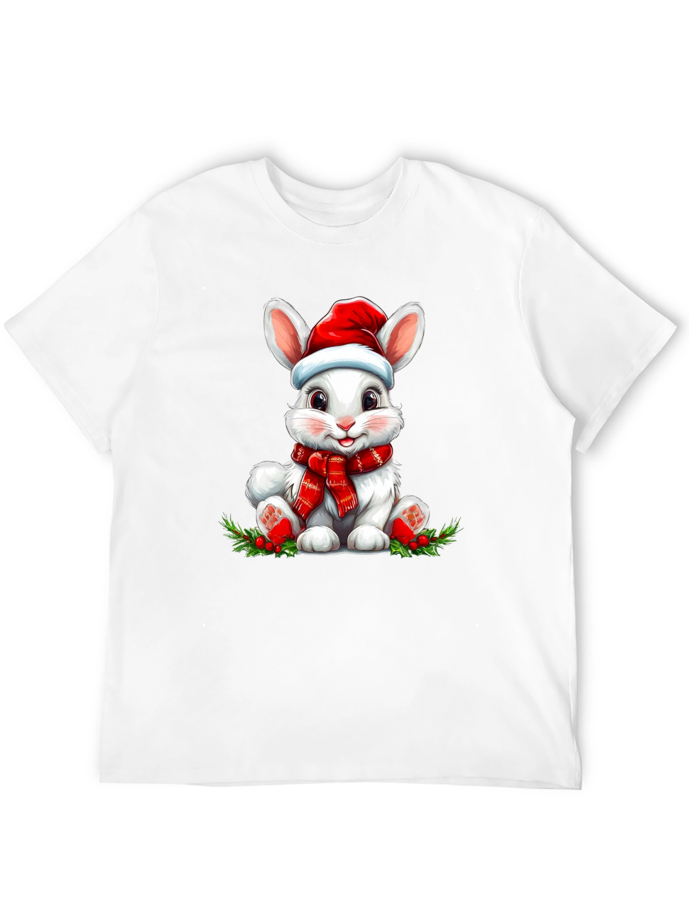 Festive Rabbit Graphic Tee - Holiday Style!