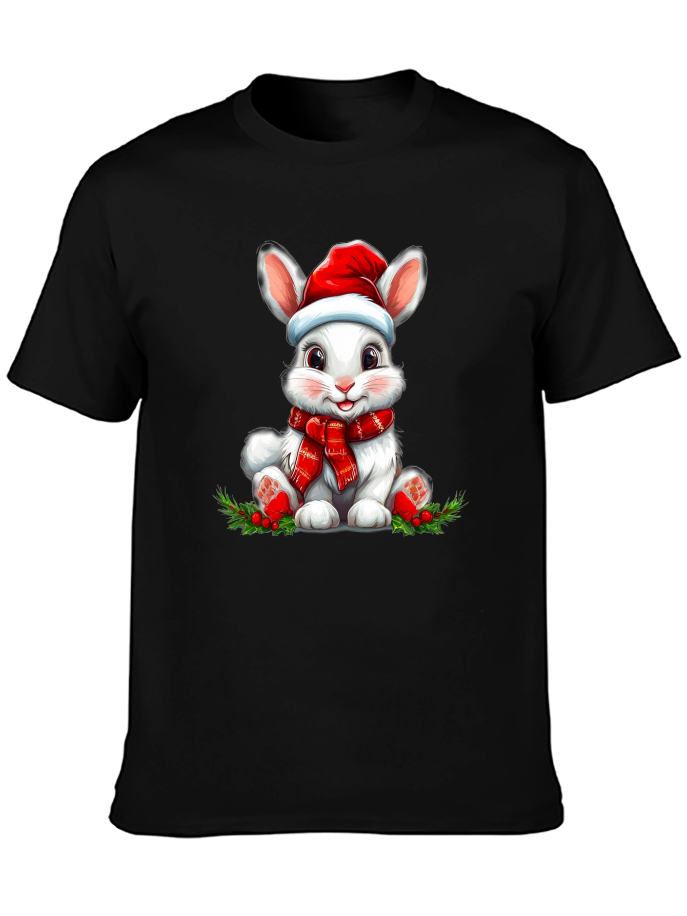 Festive Rabbit Graphic Tee - Holiday Style!