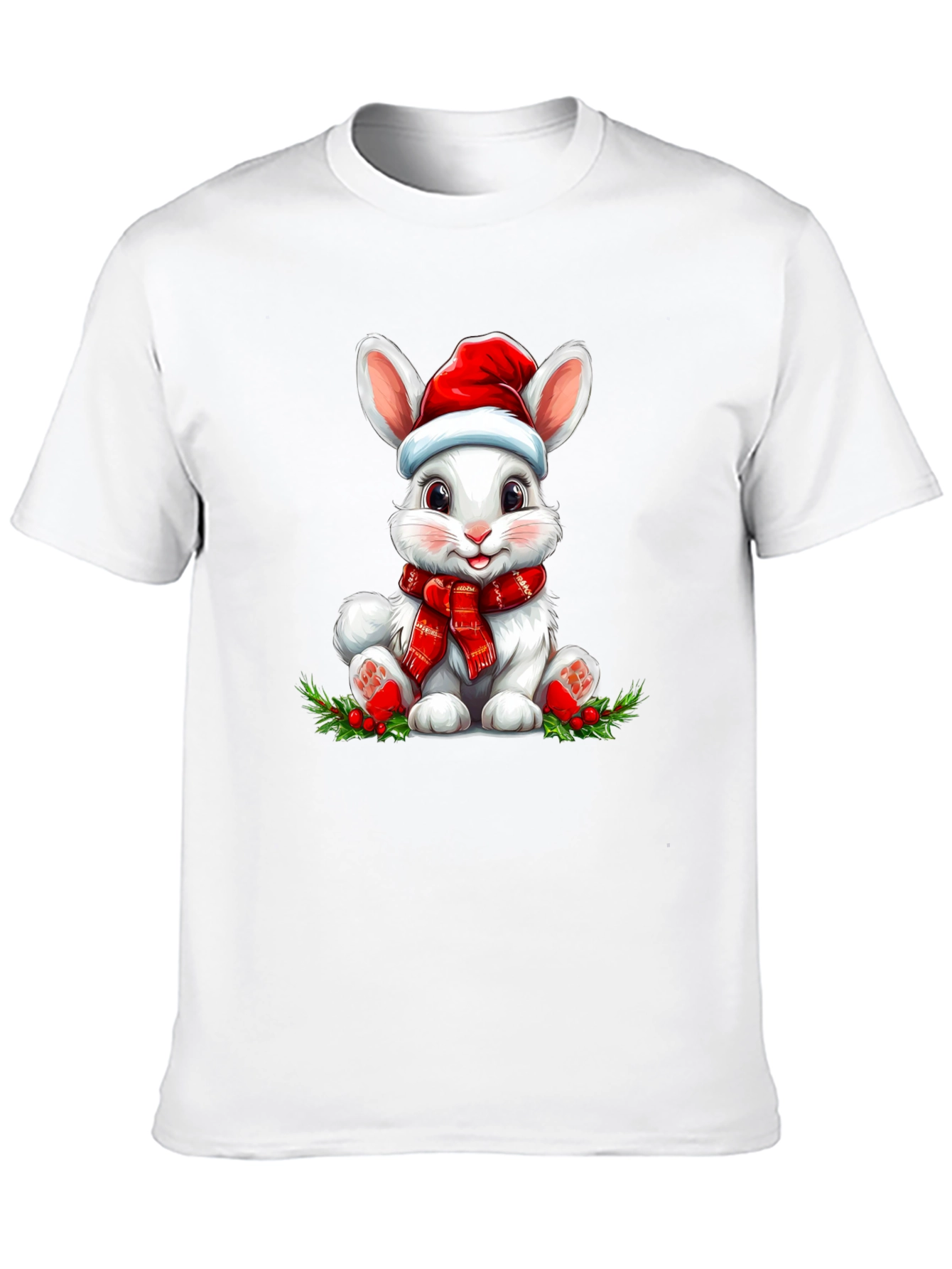 Festive Rabbit Graphic Tee - Holiday Style!