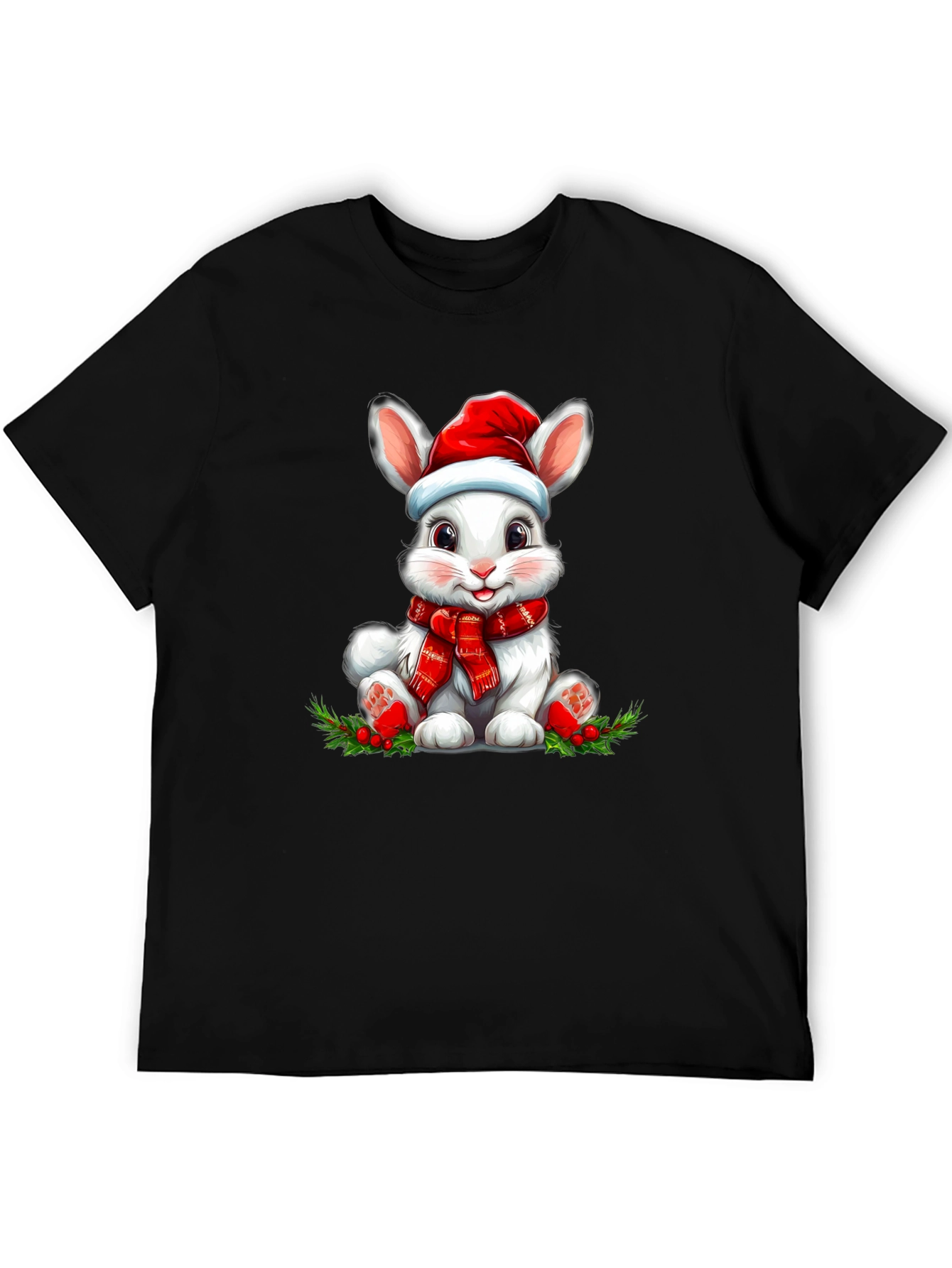 Festive Rabbit Graphic Tee - Holiday Style!