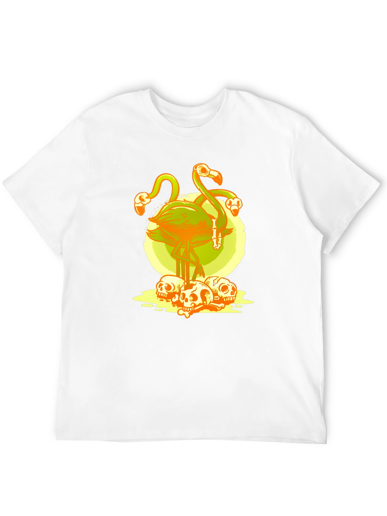 Flamingo Skulls Graphic T-Shirt