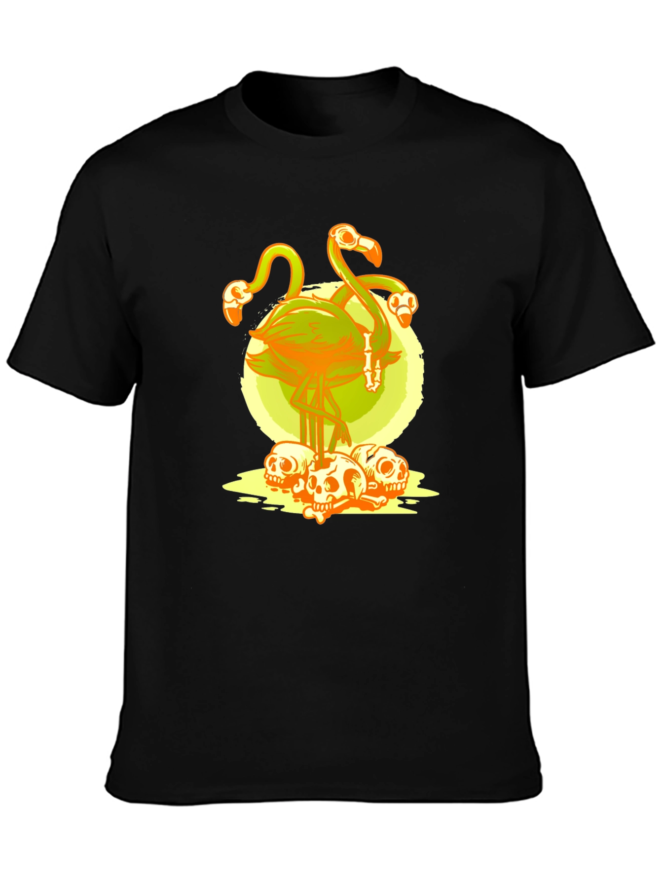 Flamingo Skulls Graphic T-Shirt