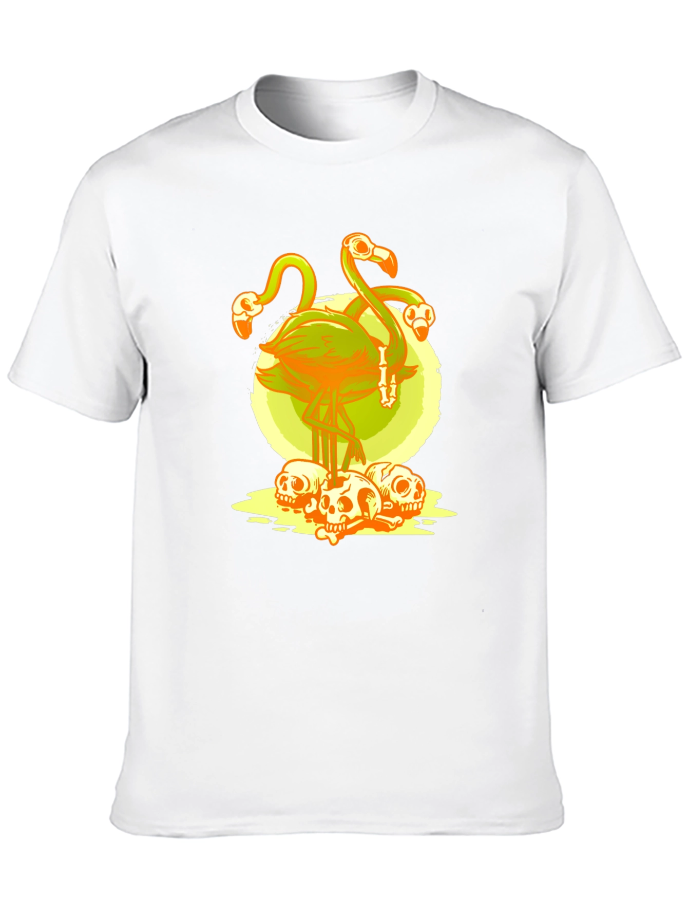 Flamingo Skulls Graphic T-Shirt
