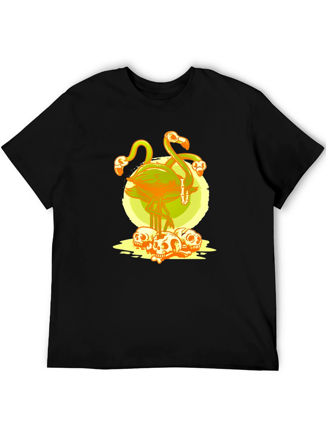 Flamingo Skulls Graphic T-Shirt