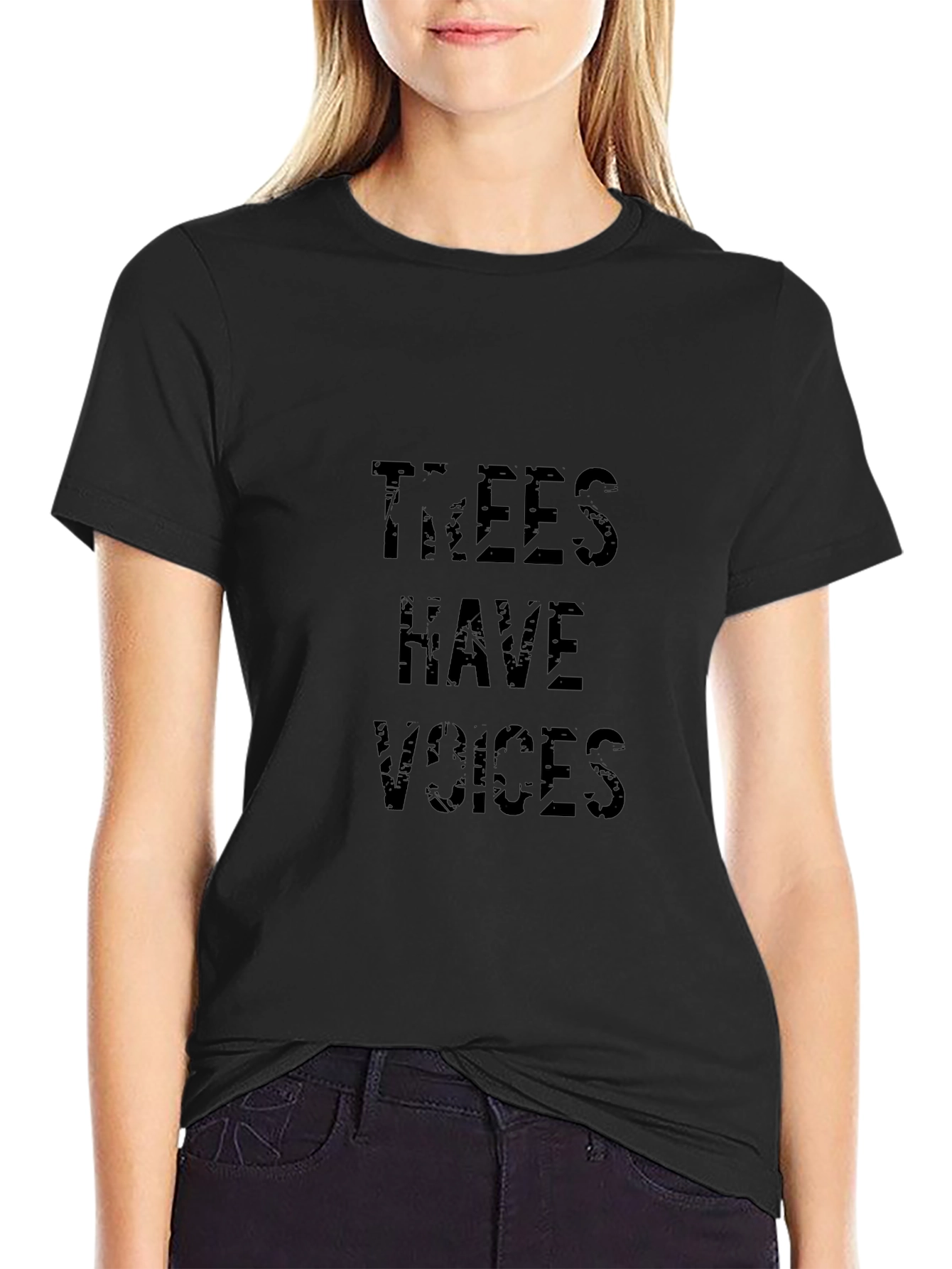 Trees Have Voices Black Graphic Tee