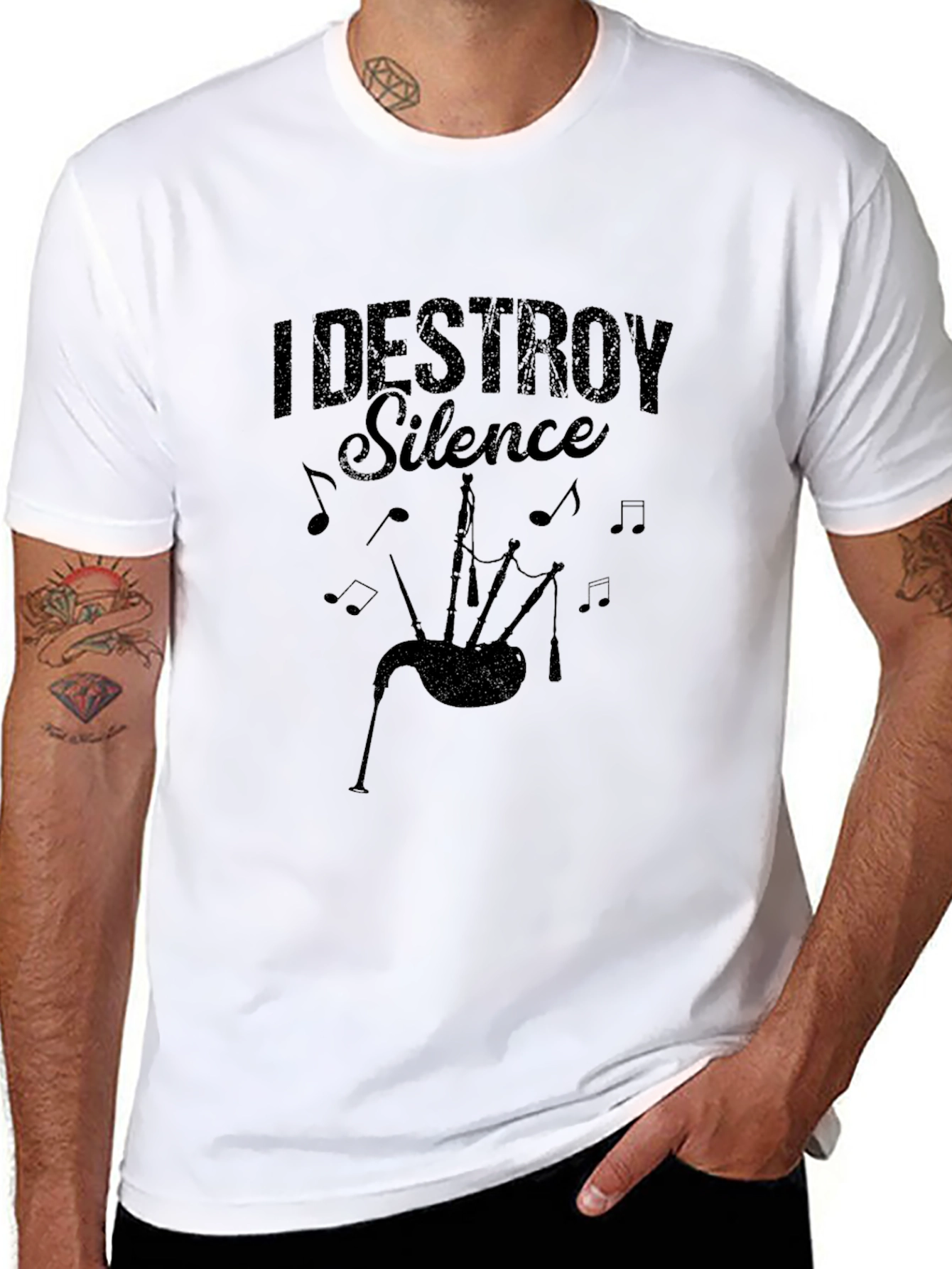 I Destroy Silence Bagpipe T-Shirt