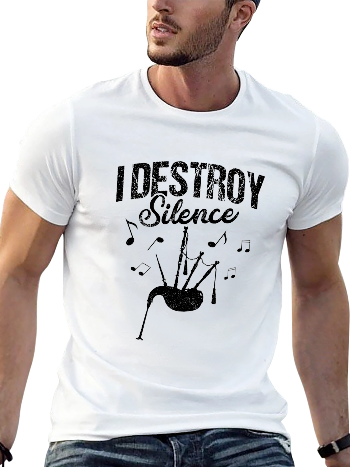 I Destroy Silence Bagpipe T-Shirt