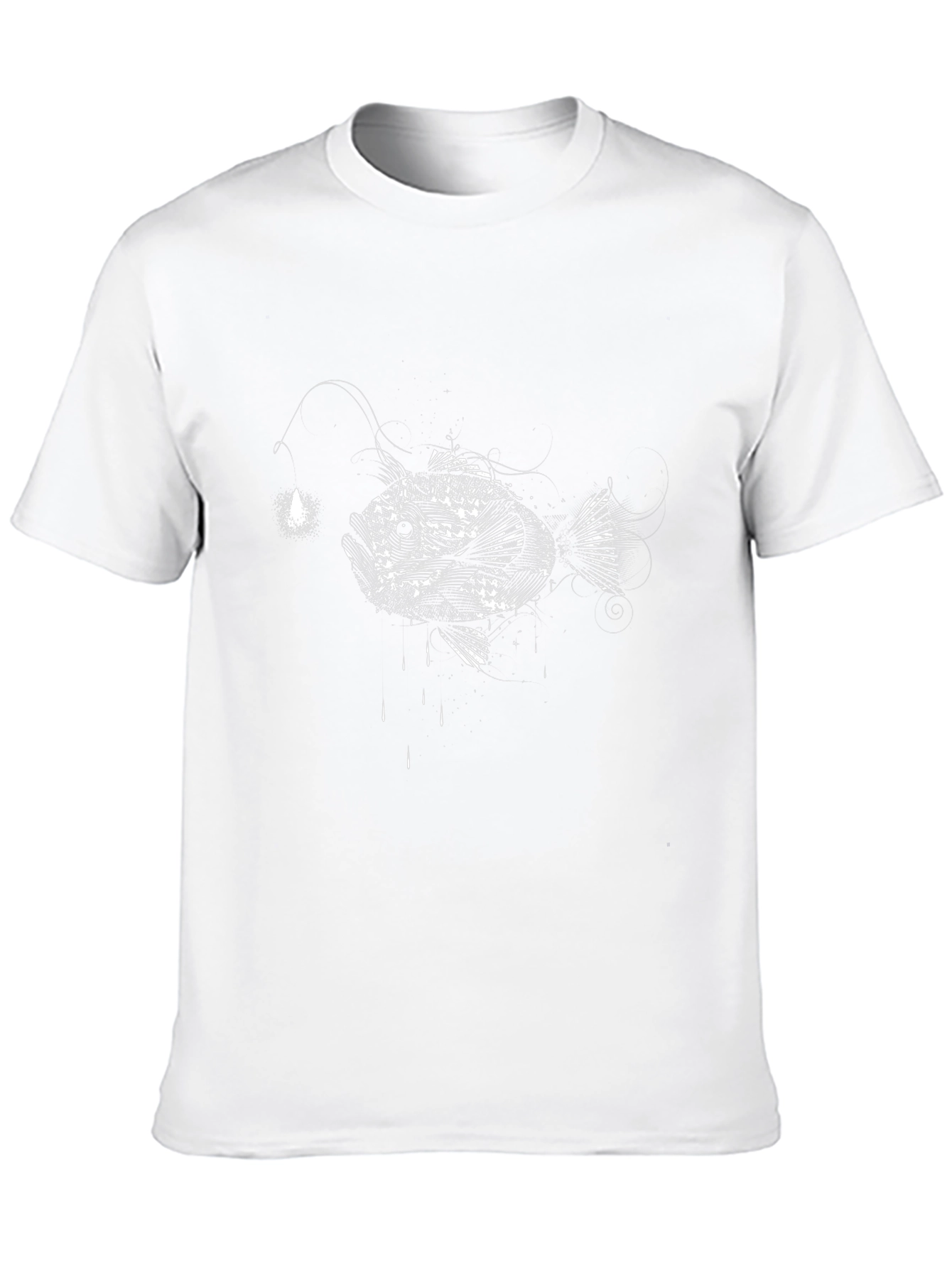 Angler Fish Graphic Tee - Black Cotton T-Shirt