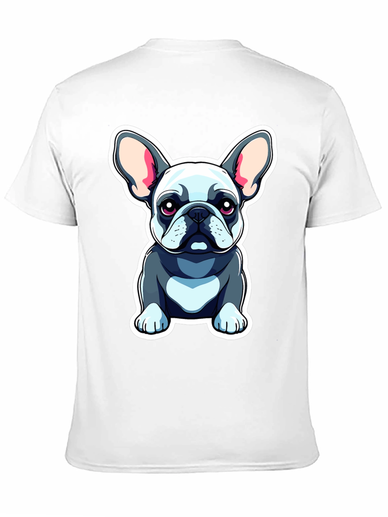 Cute Bulldog Graphic Tee - Black