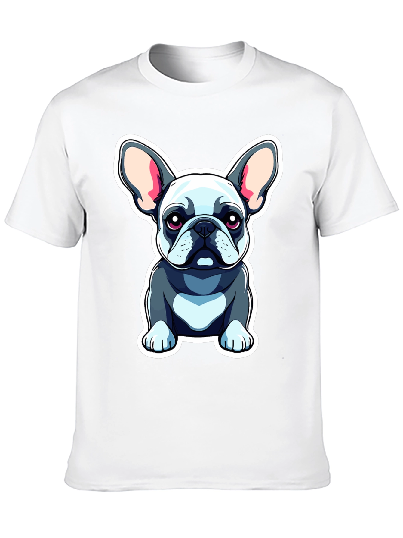 Cute Bulldog Graphic Tee - Black