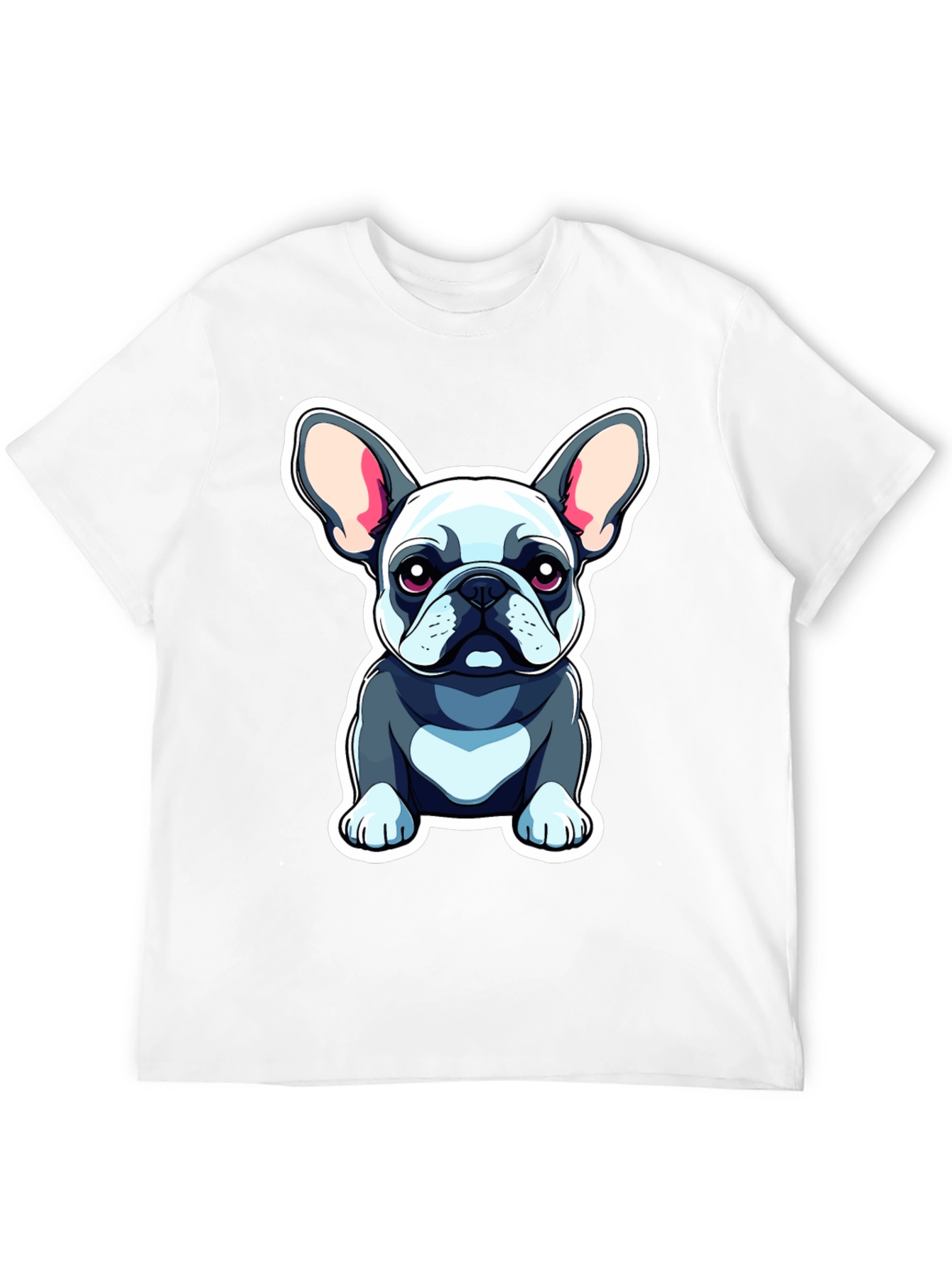 Cute Bulldog Graphic Tee - Black