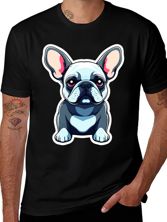Cute Bulldog Graphic Tee - Black