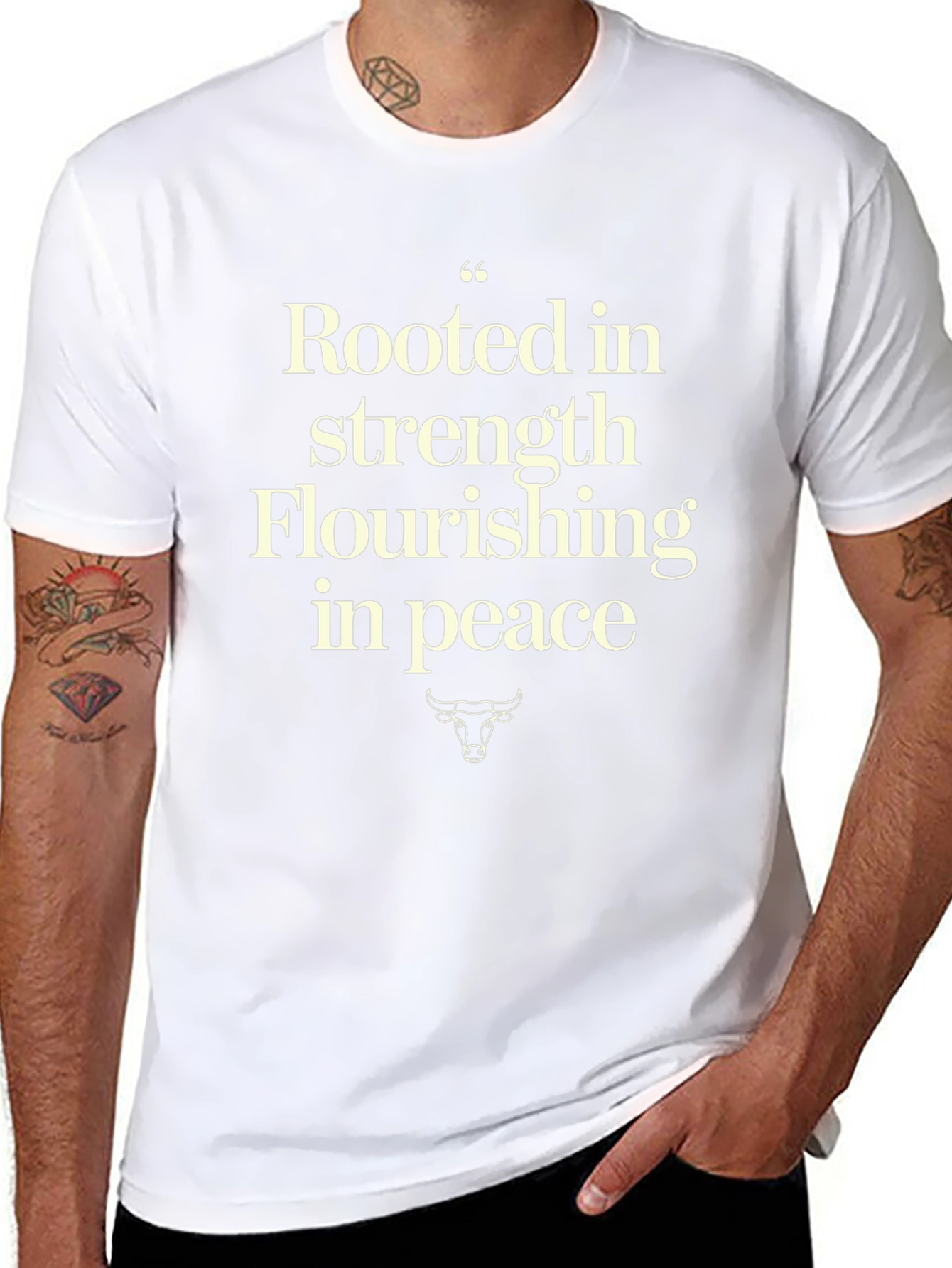 Rooted in Strength Graphic Tee - Black Casual T-Shirt